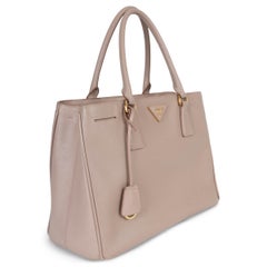 Prada Large Saffiano Lux Leather Tote Bag Argilla