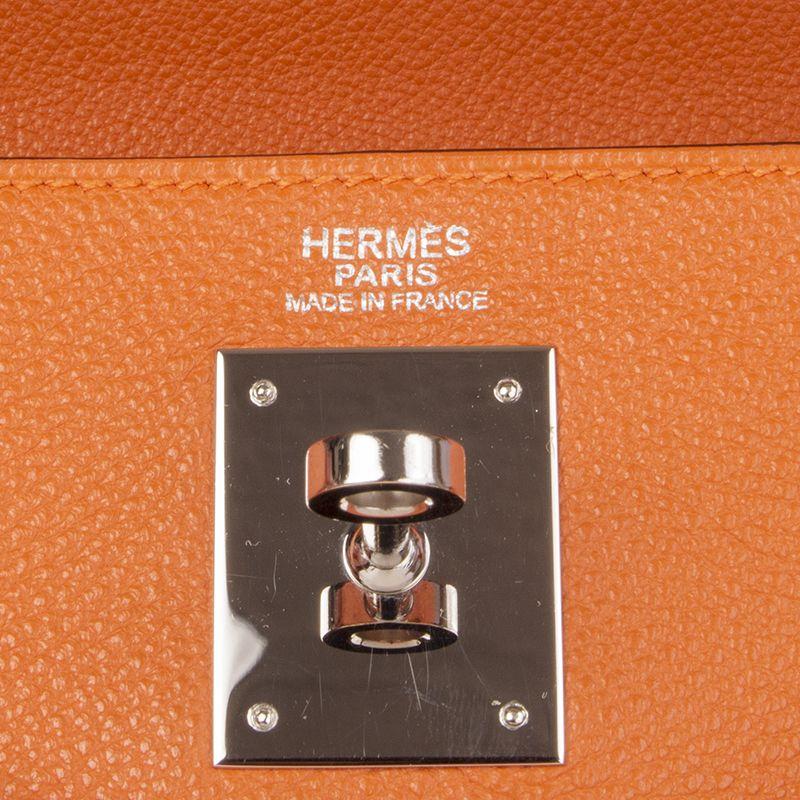 HERMES orange Togo KELLY II 32 RETOURNER Bag 2