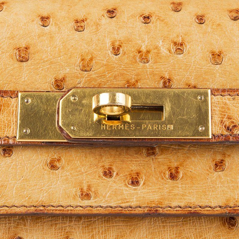 HERMES Saffron beige Ostrich KELLY I 35 SELLIER Bag 2