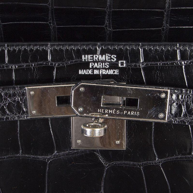 Women's HERMES black Alligator Crocodile KELLY II 35 SELLIER Bag