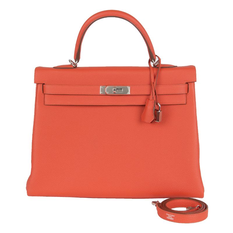 Hermes Capucine Red Togo Kelly Ii 35 Retourner Bag For At 1stdibs Hermes Capucine Red Togo Kelly Ii 35