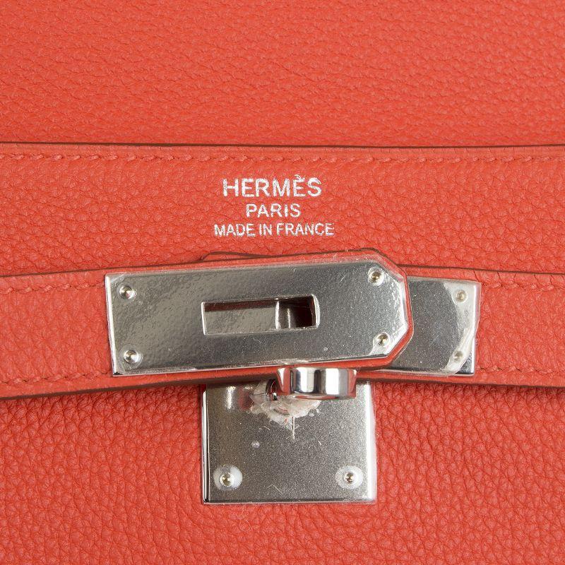 Women's HERMES Capucine red Togo KELLY II 35 RETOURNER Bag