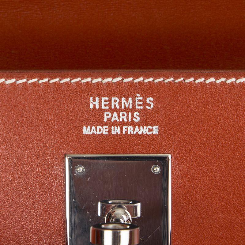 Women's HERMES Brique red Box KELLY II 35 SELLIER Bag