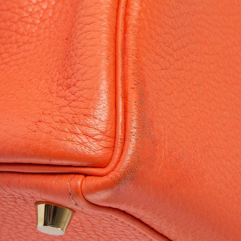 HERMES Orange Poppy Togo KELLY II 32 RETOURNER Bag 6