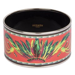 HERMES red enamel XL BRAZIL Bangle Bracelet