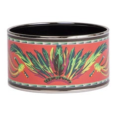 HERMES red enamel XL BRAZIL Bangle Bracelet