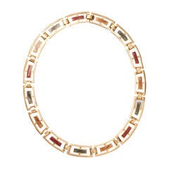 Gold Enamel Chain Necklace 3