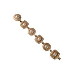 Retro Oscar De La Renta Gilt and Faux Pearl Bracelet