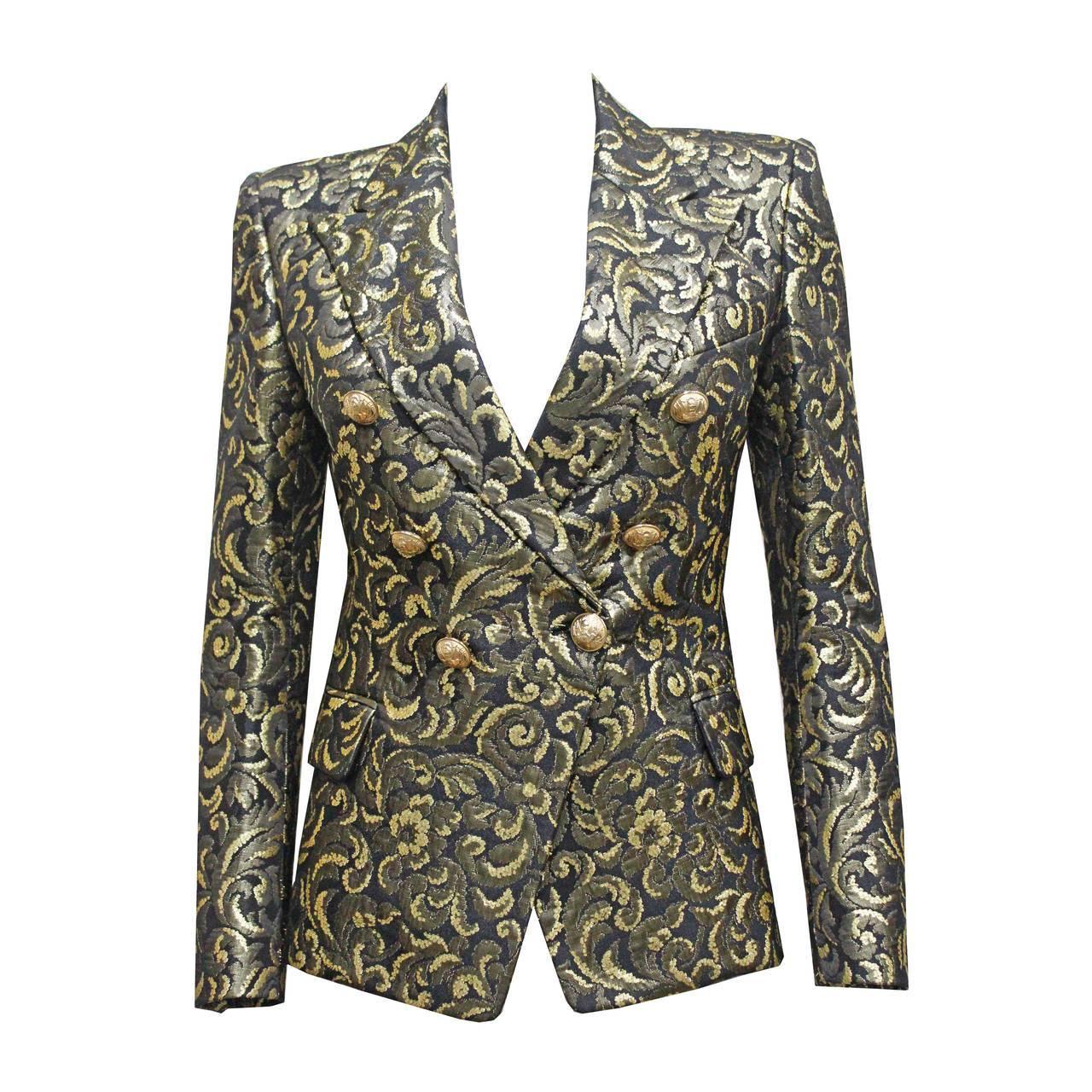 Abendblazer aus Jacquard und Lamé von Balmain, ca. 2010 im Angebot