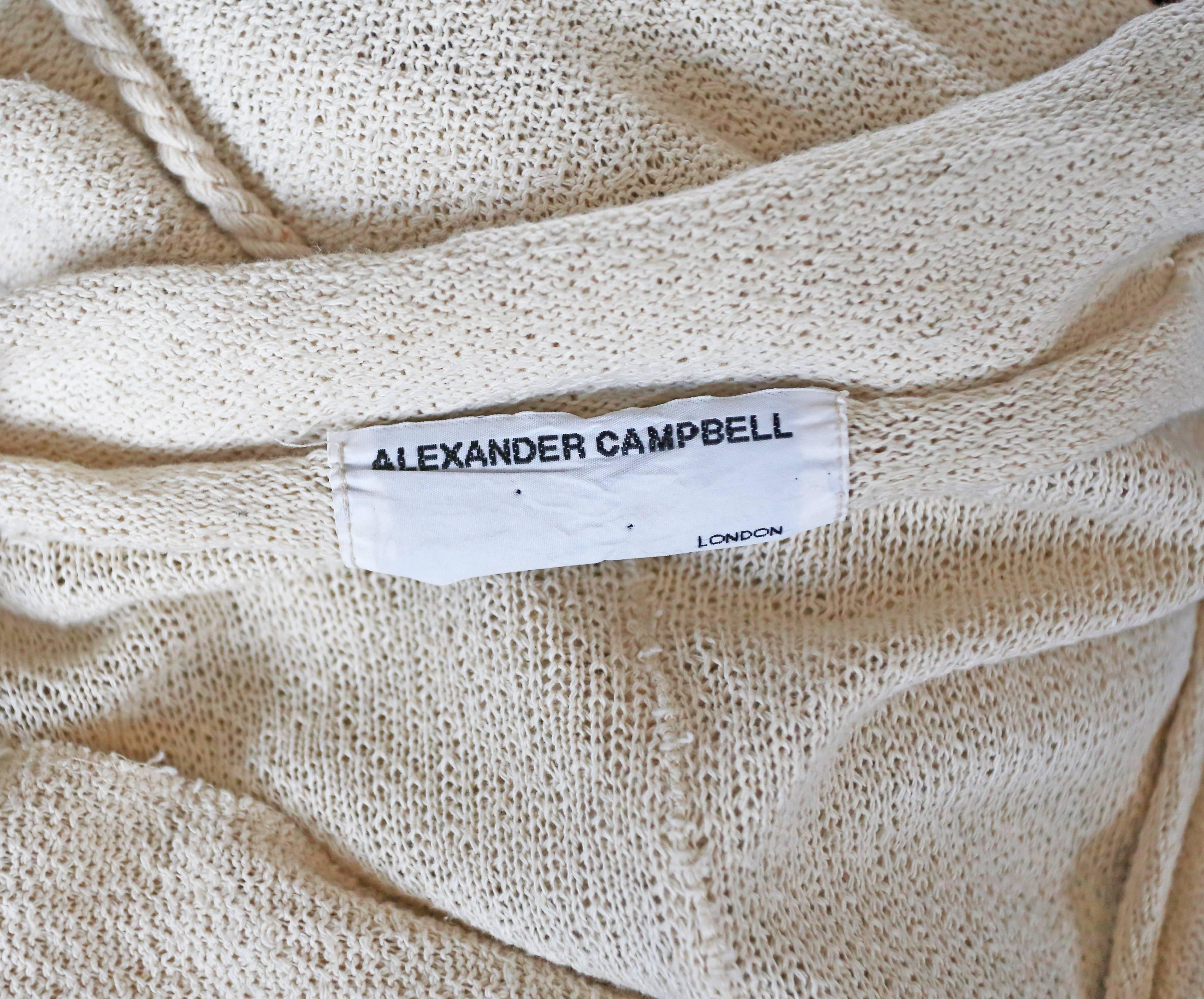 Beige Alexander Campbell knitted caftan, c. 1990s