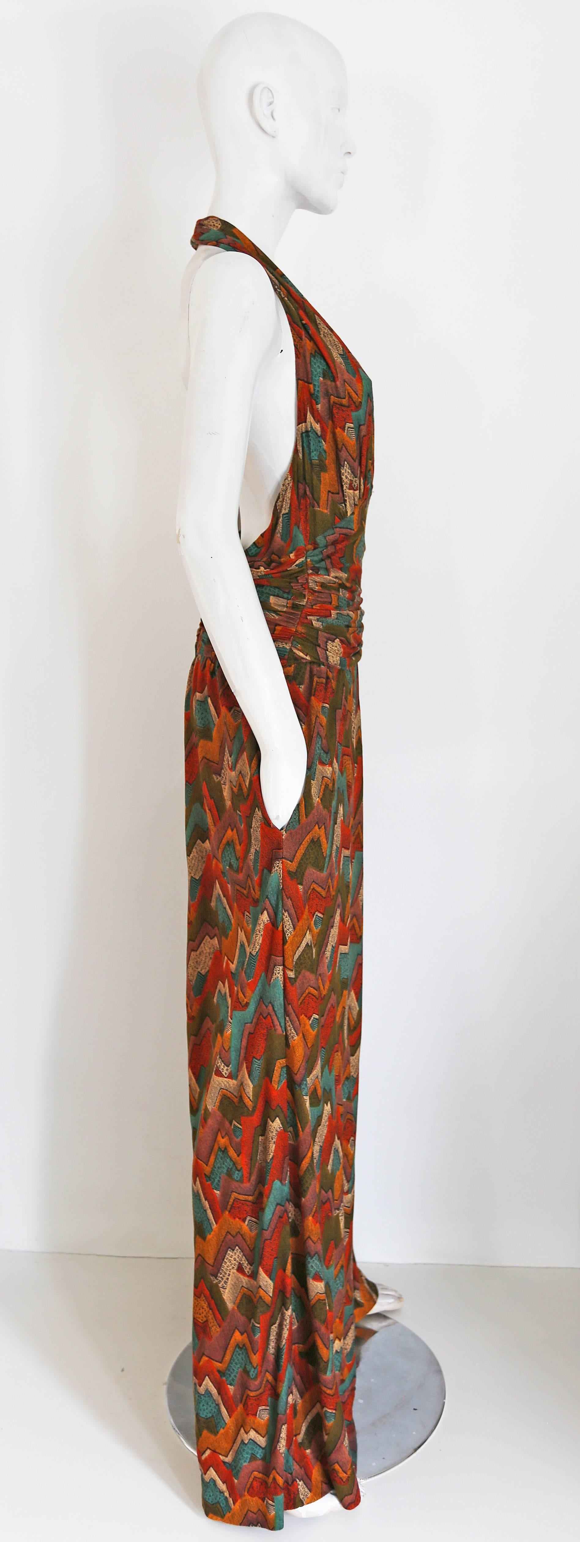 Brown Wide leg halter neck jumpsuit, c. 1970s