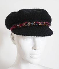Chanel tweed newsboy cap