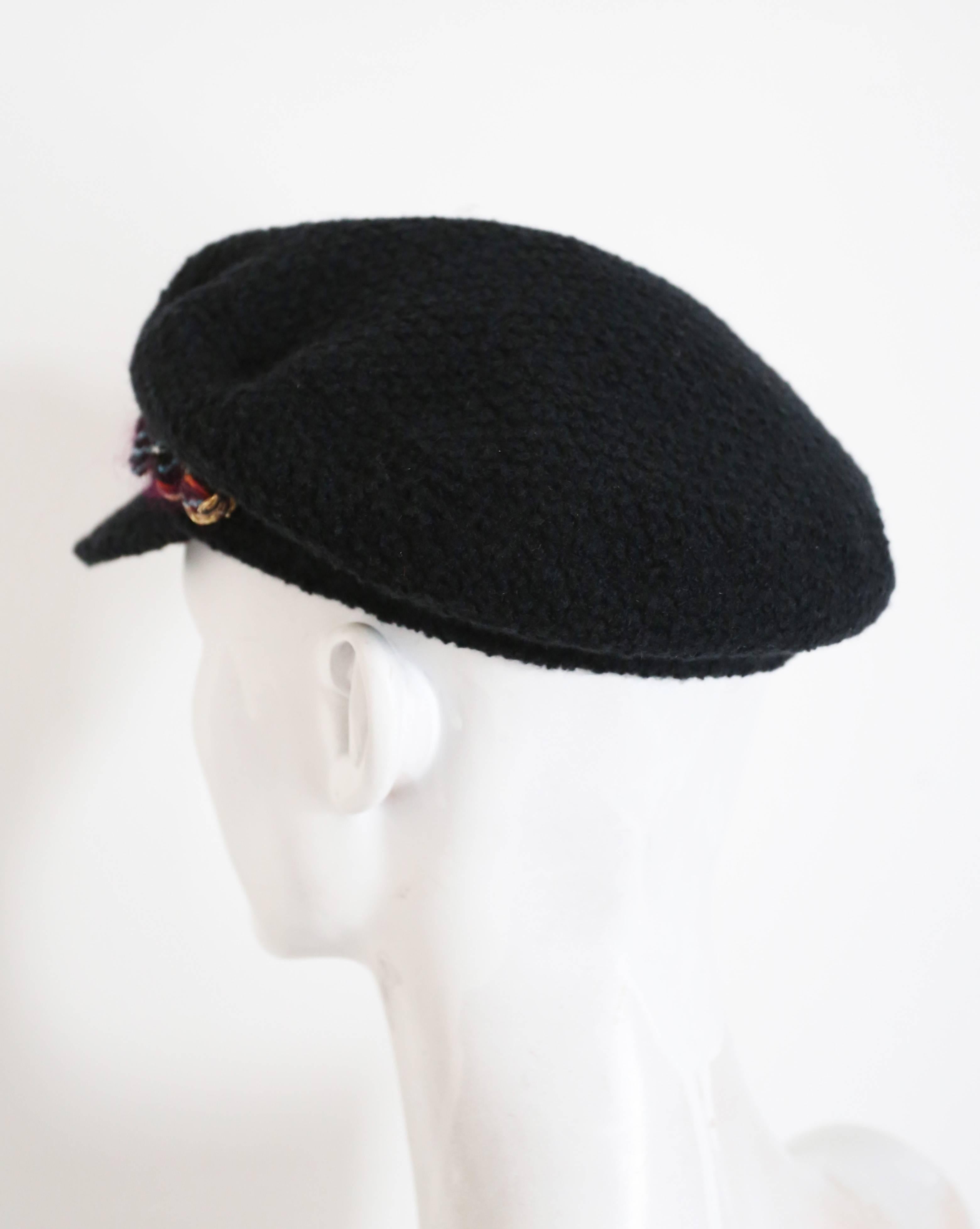 chanel tweed cap