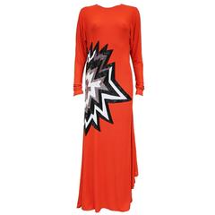 Tom Ford embellished pop art inspired coral evening dress, c. 2013 5