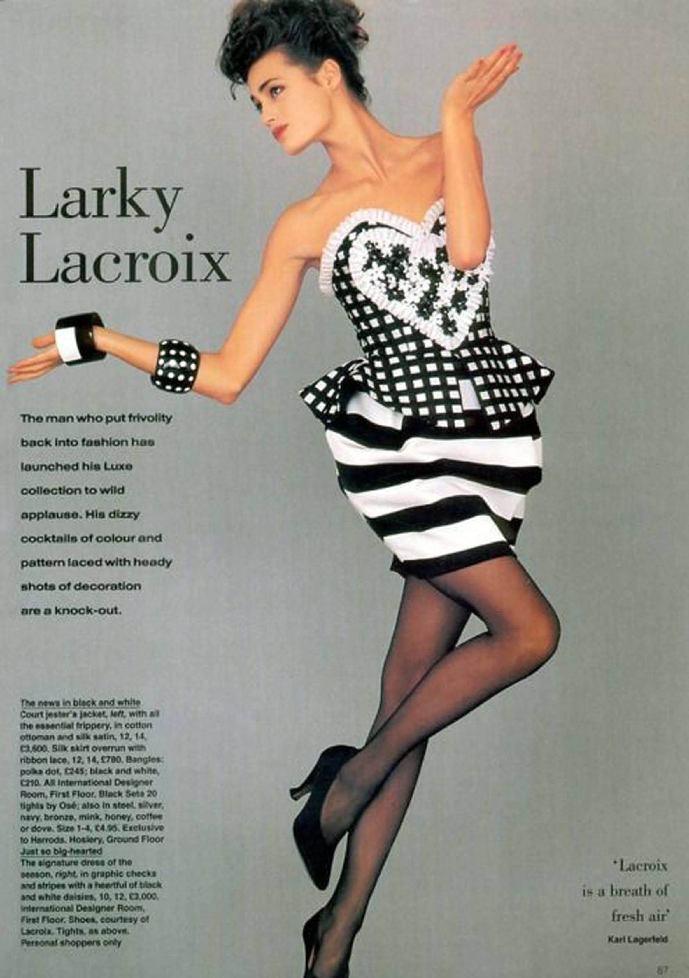 Christian Lacroix polkadot peplum bustier from the spring - summer 1988 runway collection. 

Waist 28