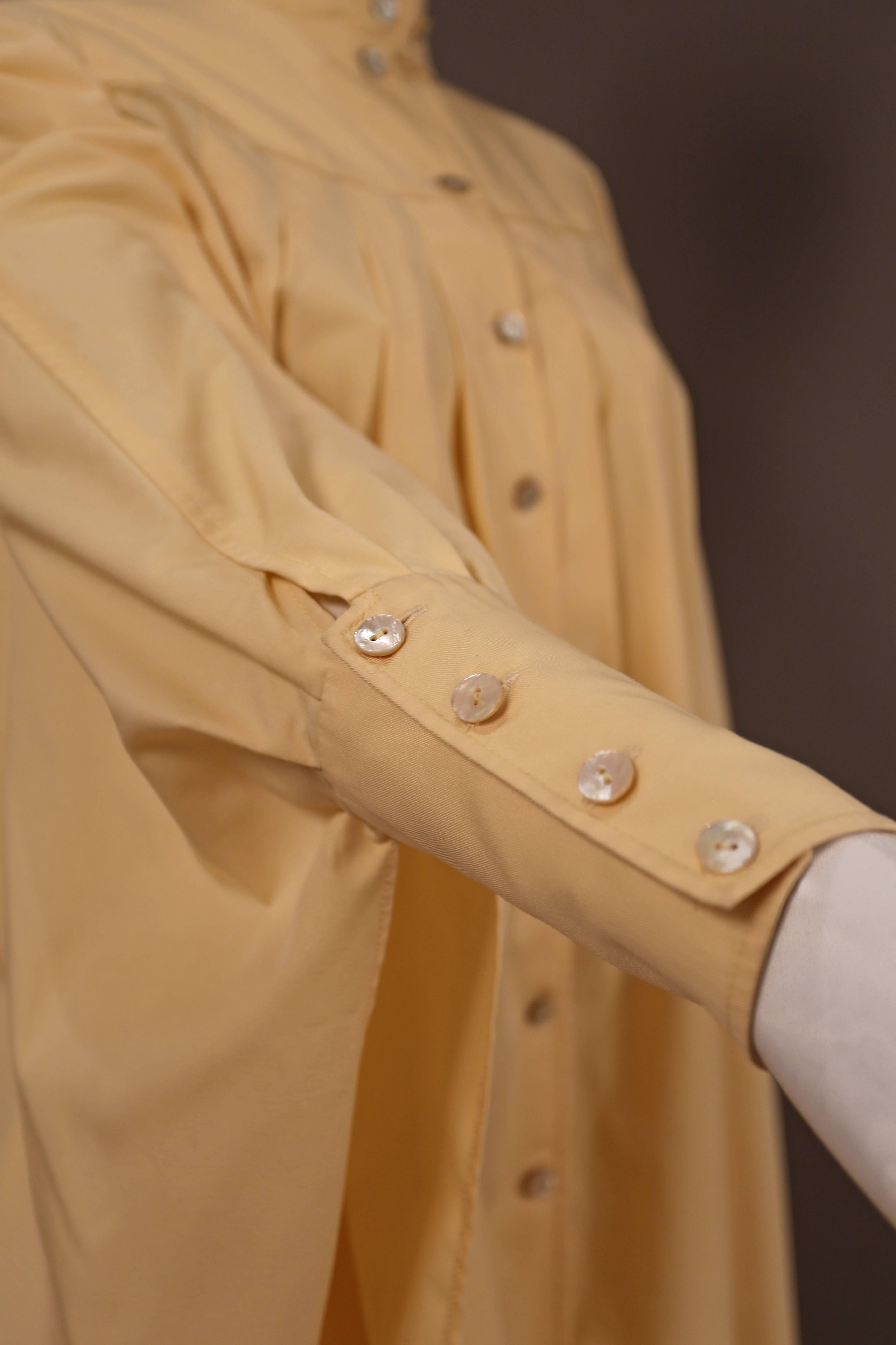 Women's Bill Gibb ivory cotton pleated opera coat, C. 1978