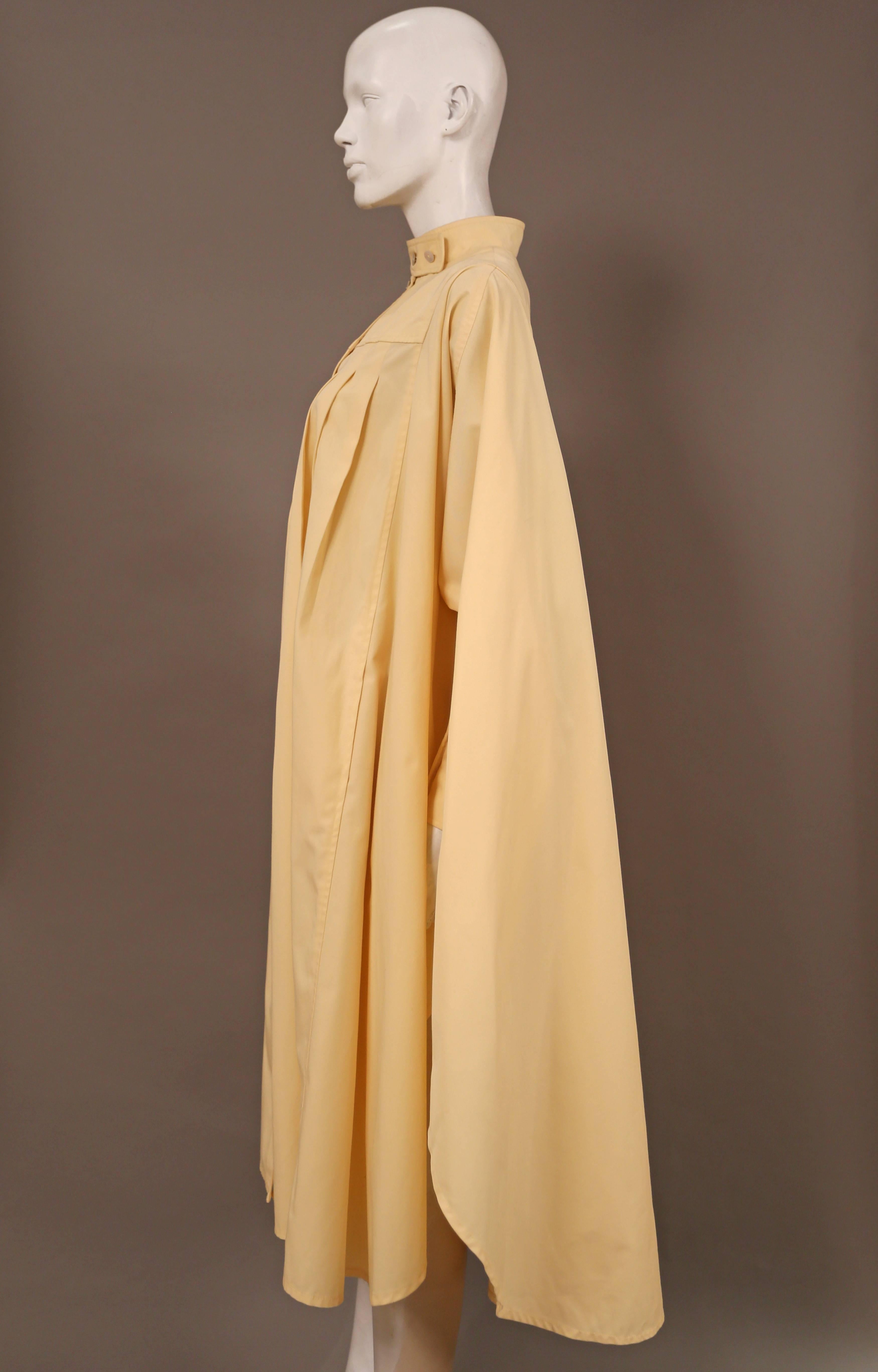 Beige Bill Gibb ivory cotton pleated opera coat, C. 1978