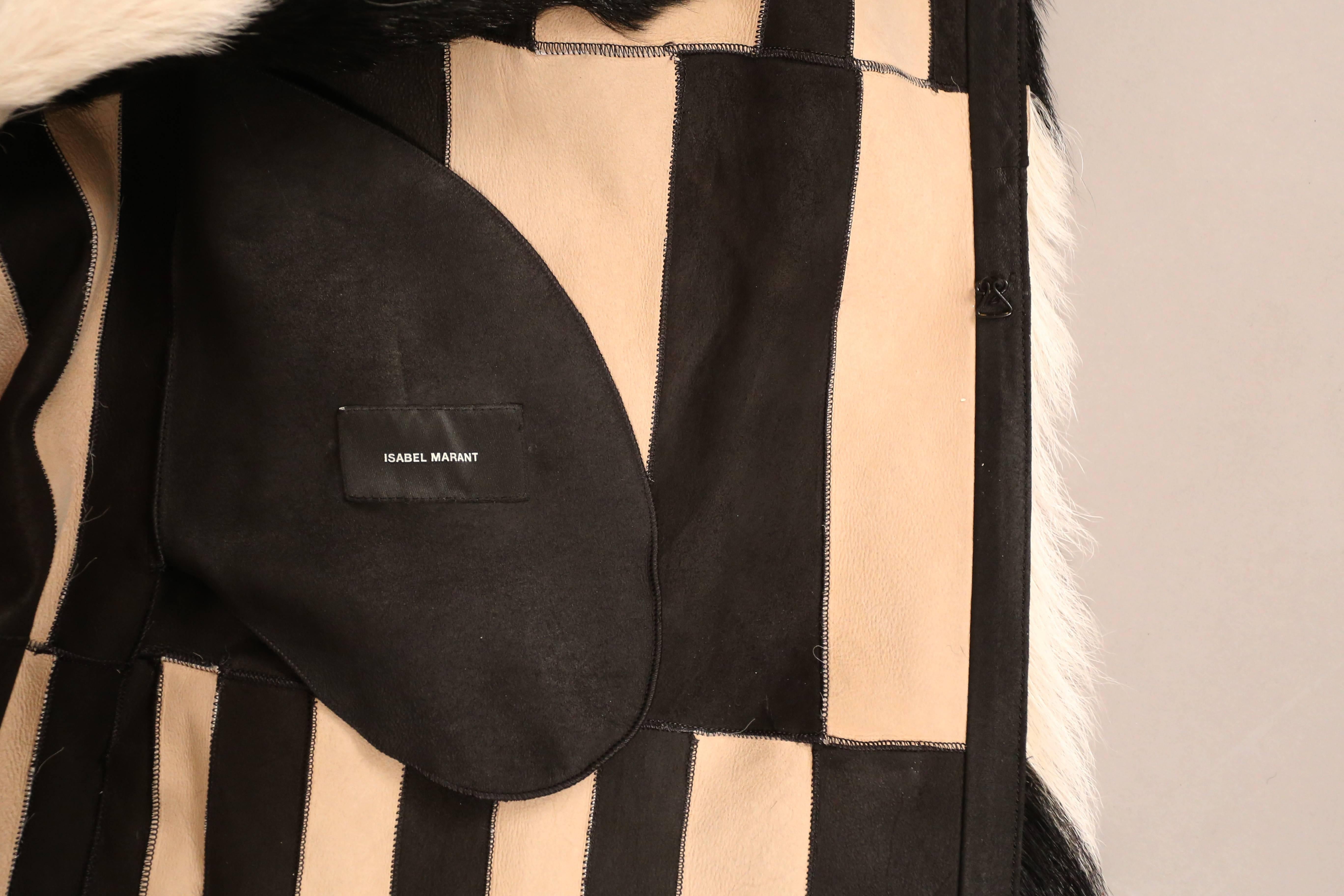 Black Isabel Marant black and ecru goat hair Alea coat, C. 2014