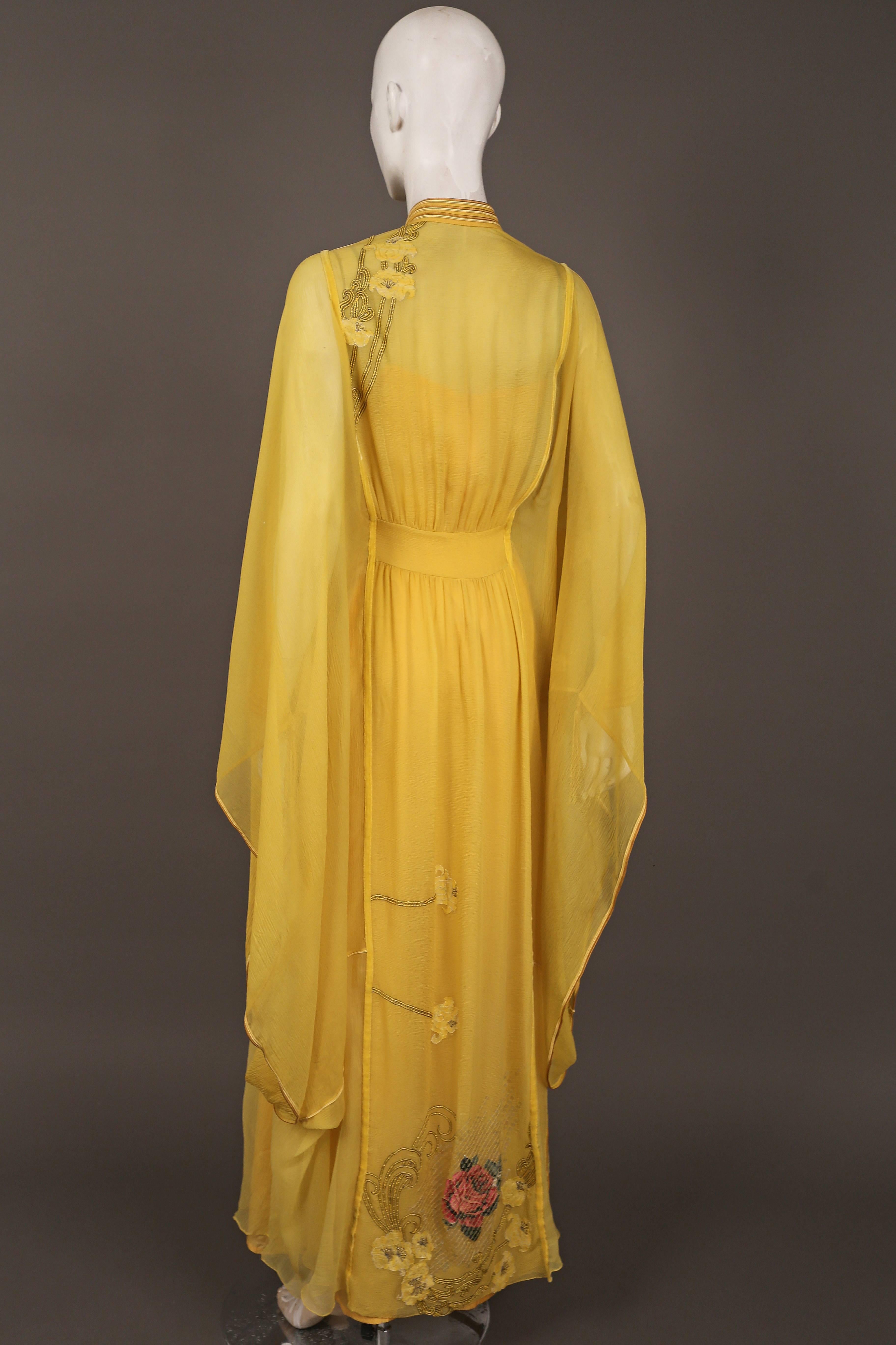 Spaghetti of London silk chiffon embroidered caftan, c. 1970s 2