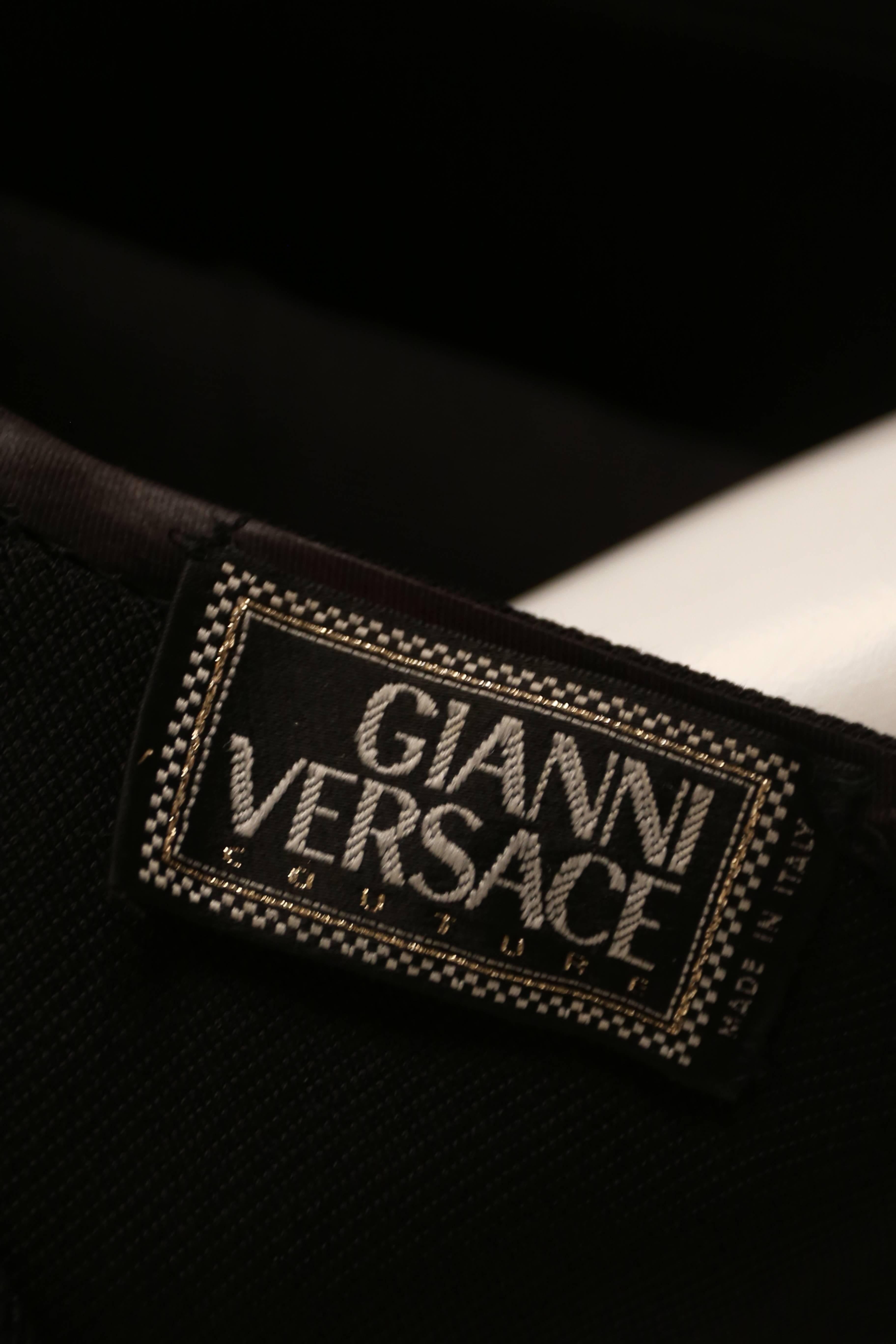 Gianni Versace black spandex flared jumpsuit, C. 1990s 1