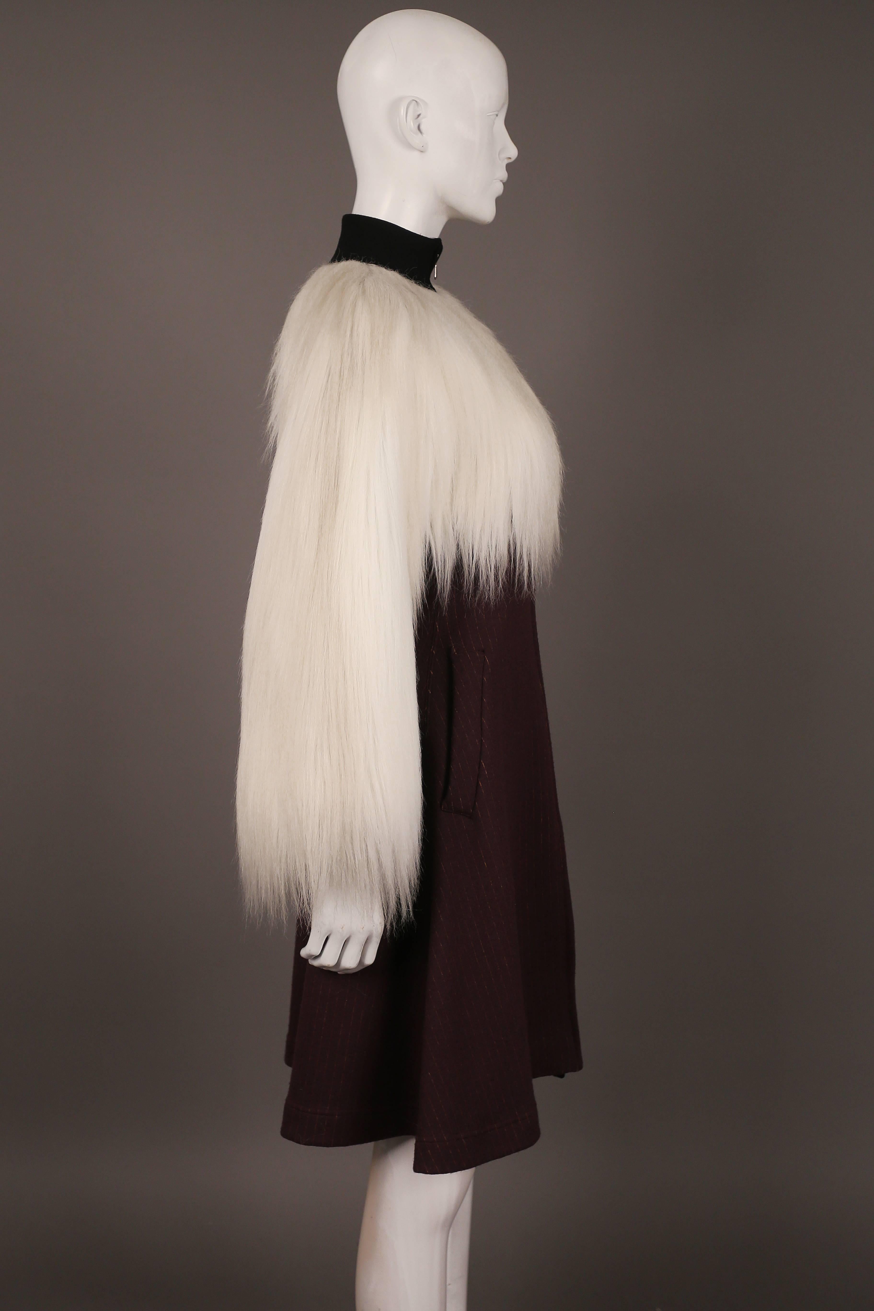 Black Jean Paul Gaultier faux fur dress coat, c. 1993