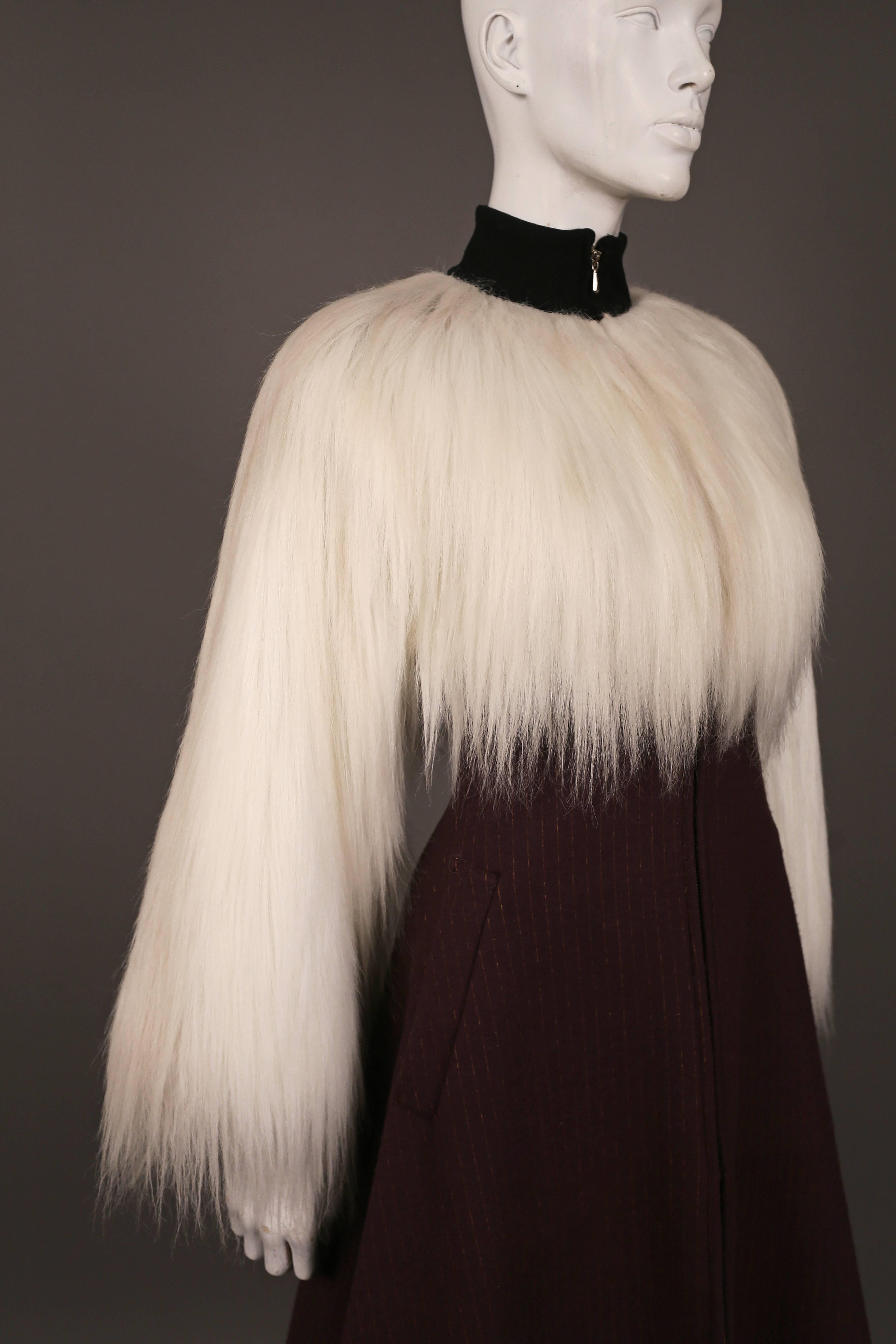 Women's Jean Paul Gaultier faux fur dress coat, c. 1993