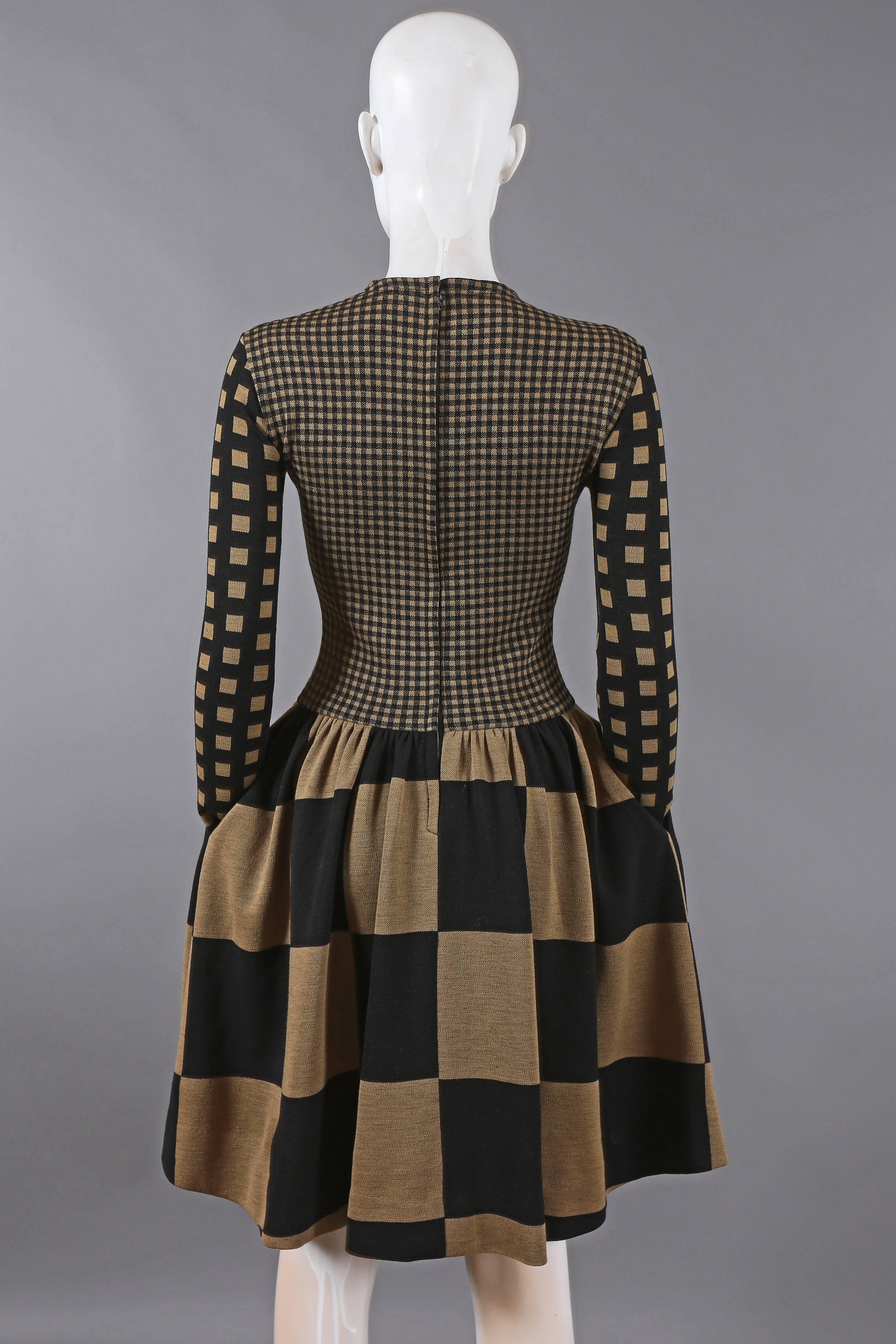 Rudi Gernreich chessboard knitted dress, C. 1971 In Excellent Condition In London, GB