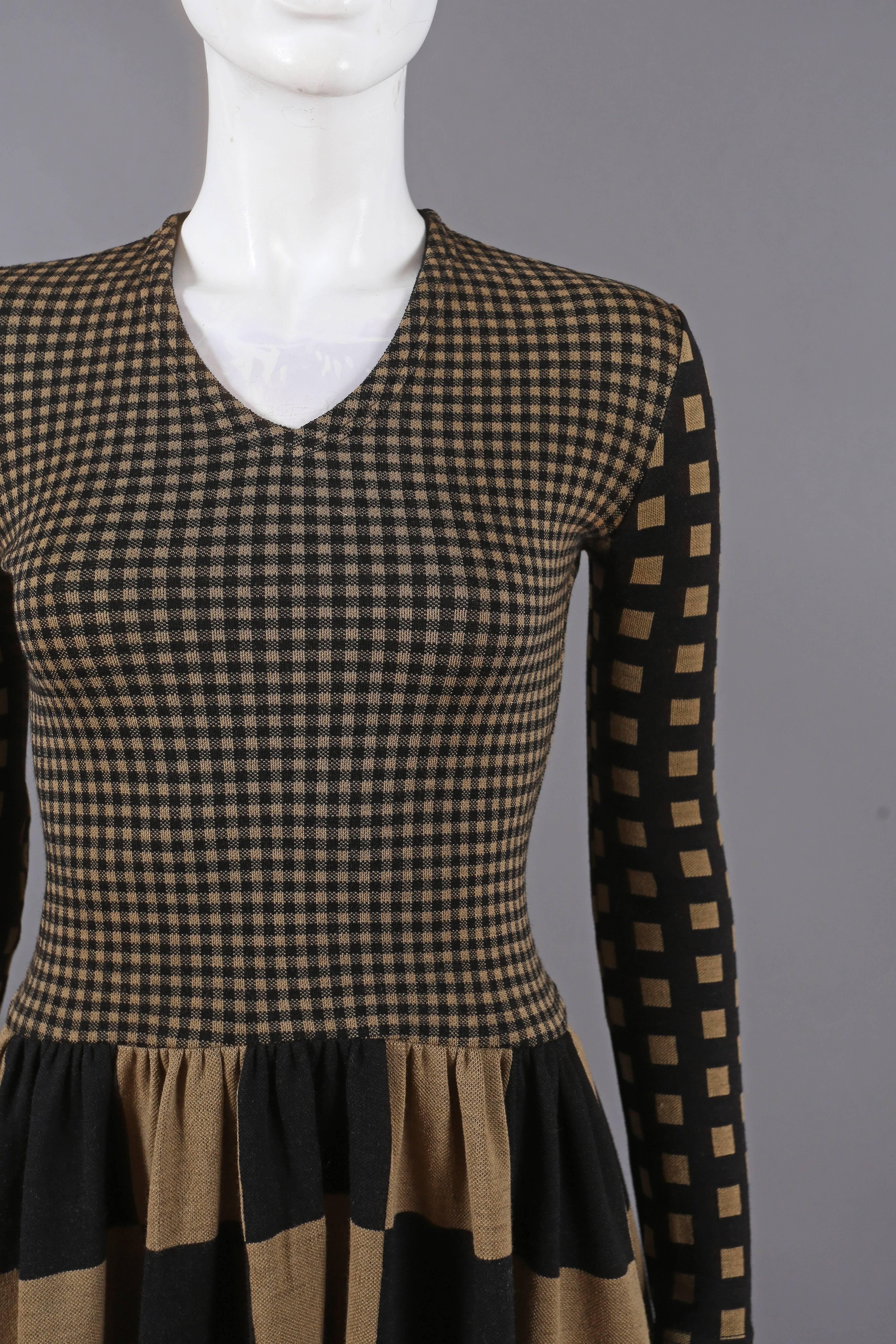 Rudi Gernreich chessboard knitted dress, C. 1971 1