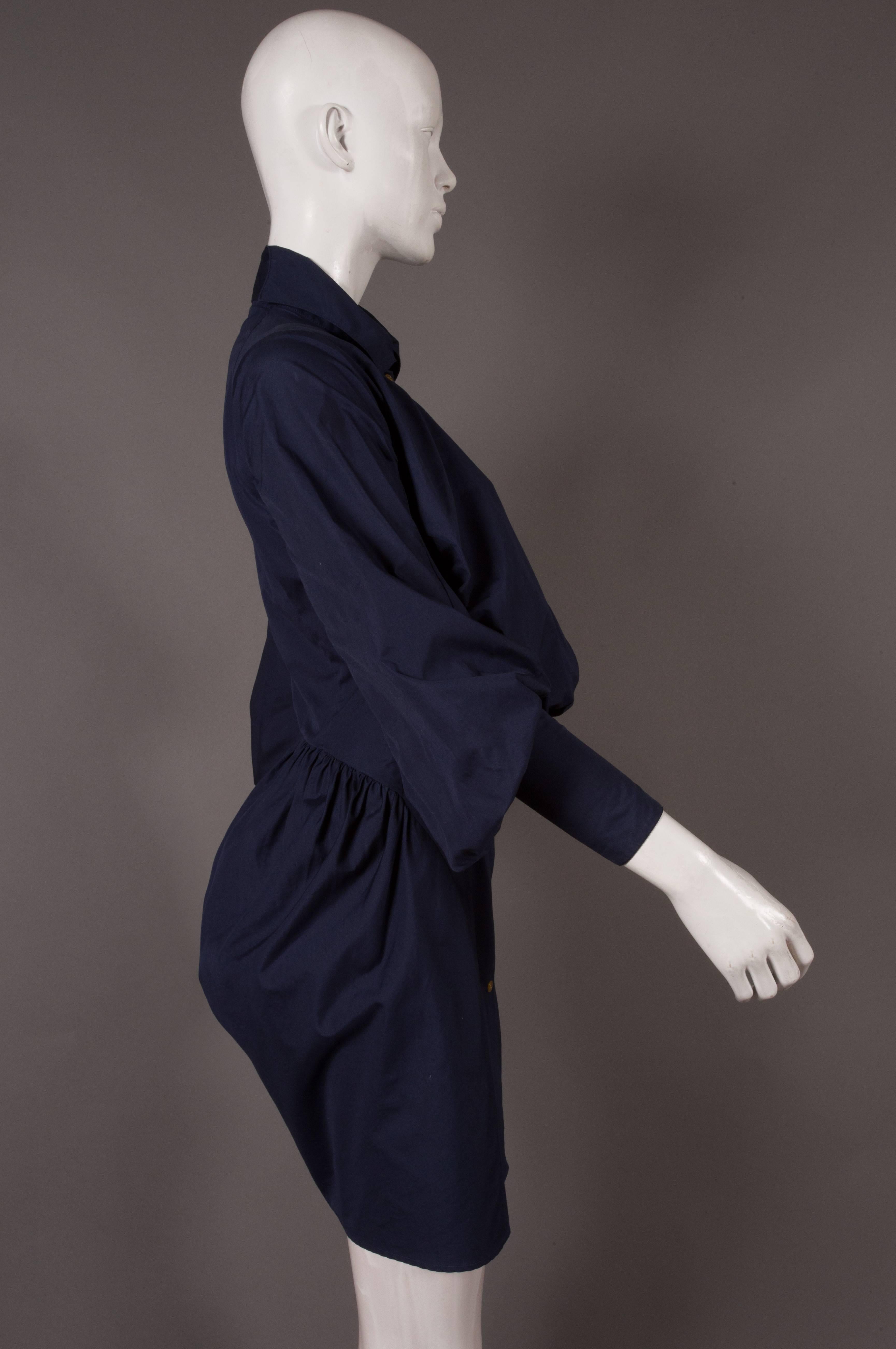 Black Vivienne Westwood bustle shirt dress, C. 1990s