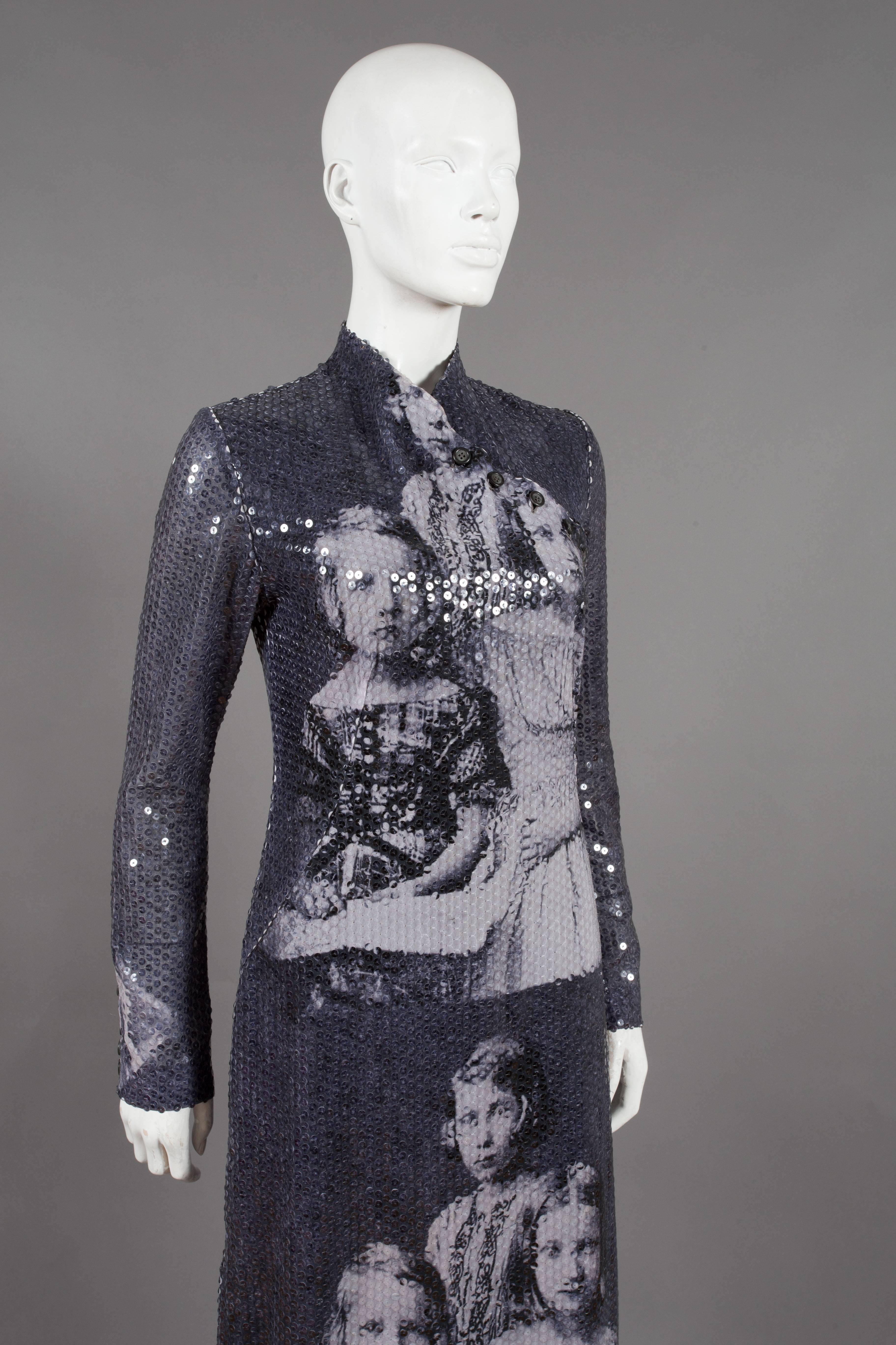 Women's Alexander McQueen sequinned cheongsam-style evening dress, C. 1998