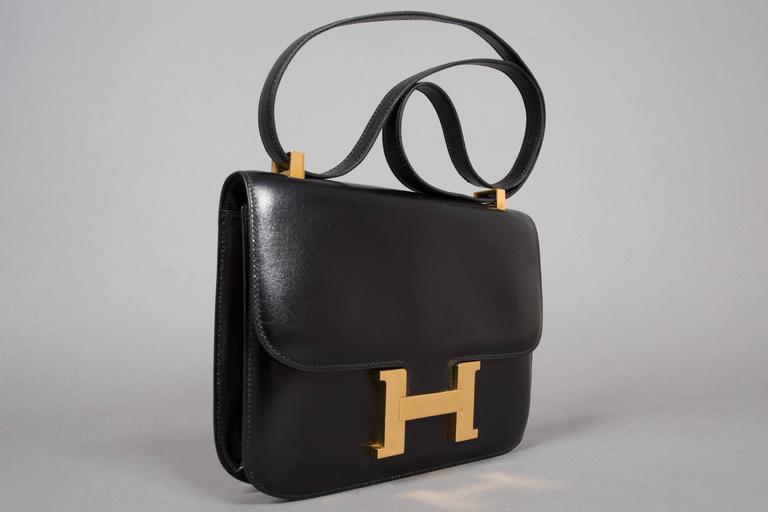Hermes Constance Black H bag with gold hardware 23 cm at 1stDibs