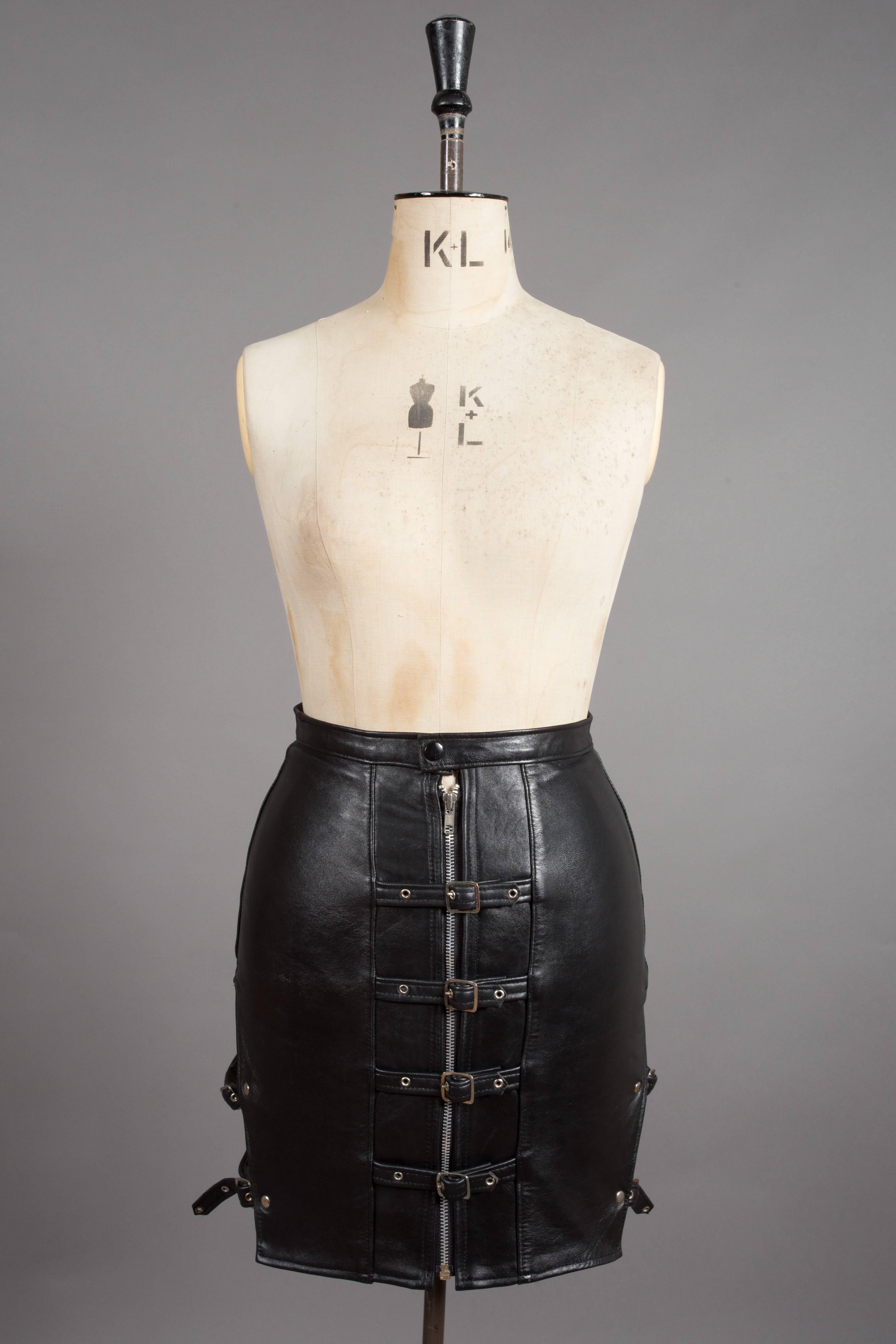 punk leather skirt