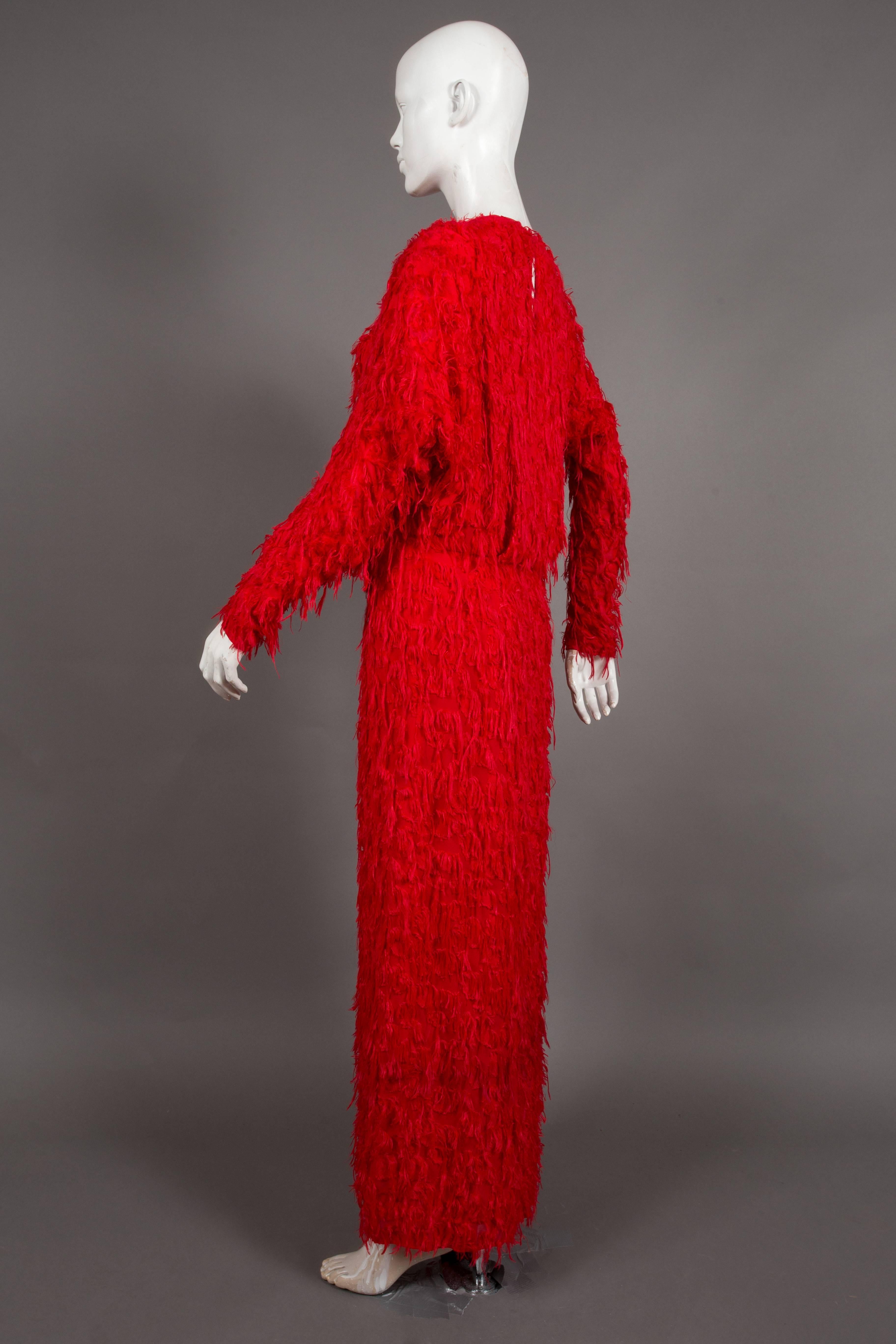 Chloé red fringed silk evening dress, C. 2014 1