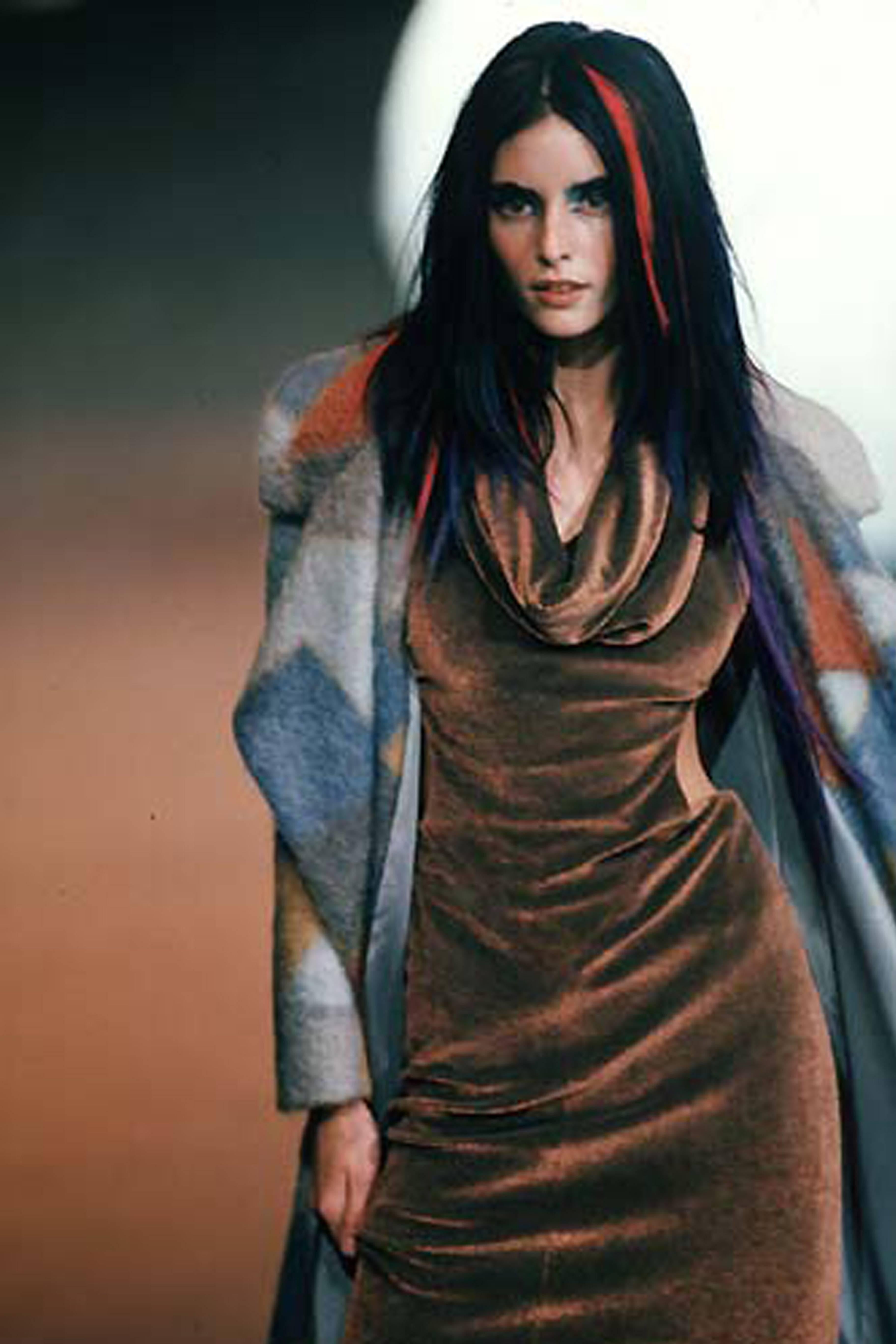 Chloé by Karl Lagerfeld copper velvet evening dress, C. 1997 3