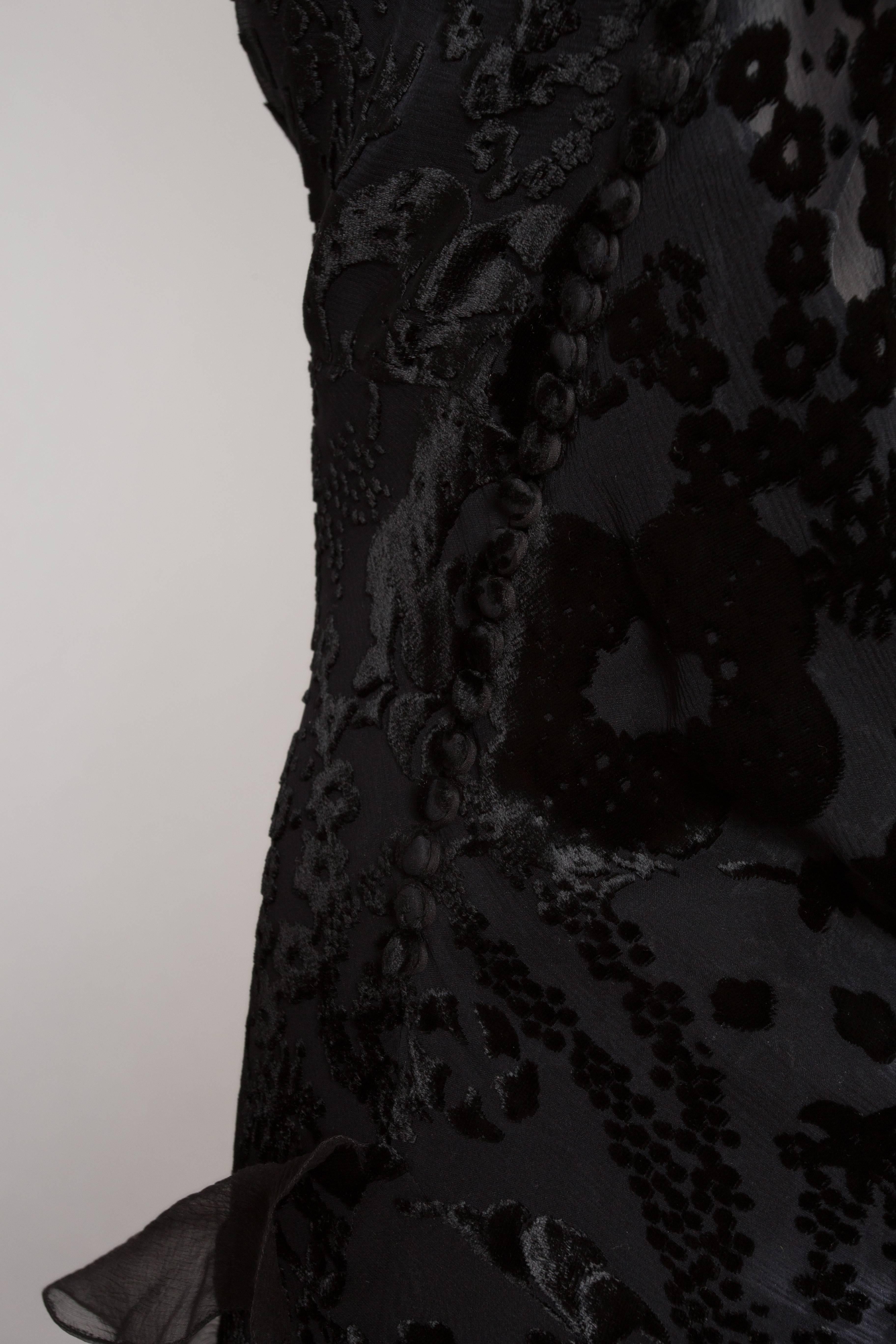 Christian Dior by John Galliano black devoré evening dress, c. 1990s 1