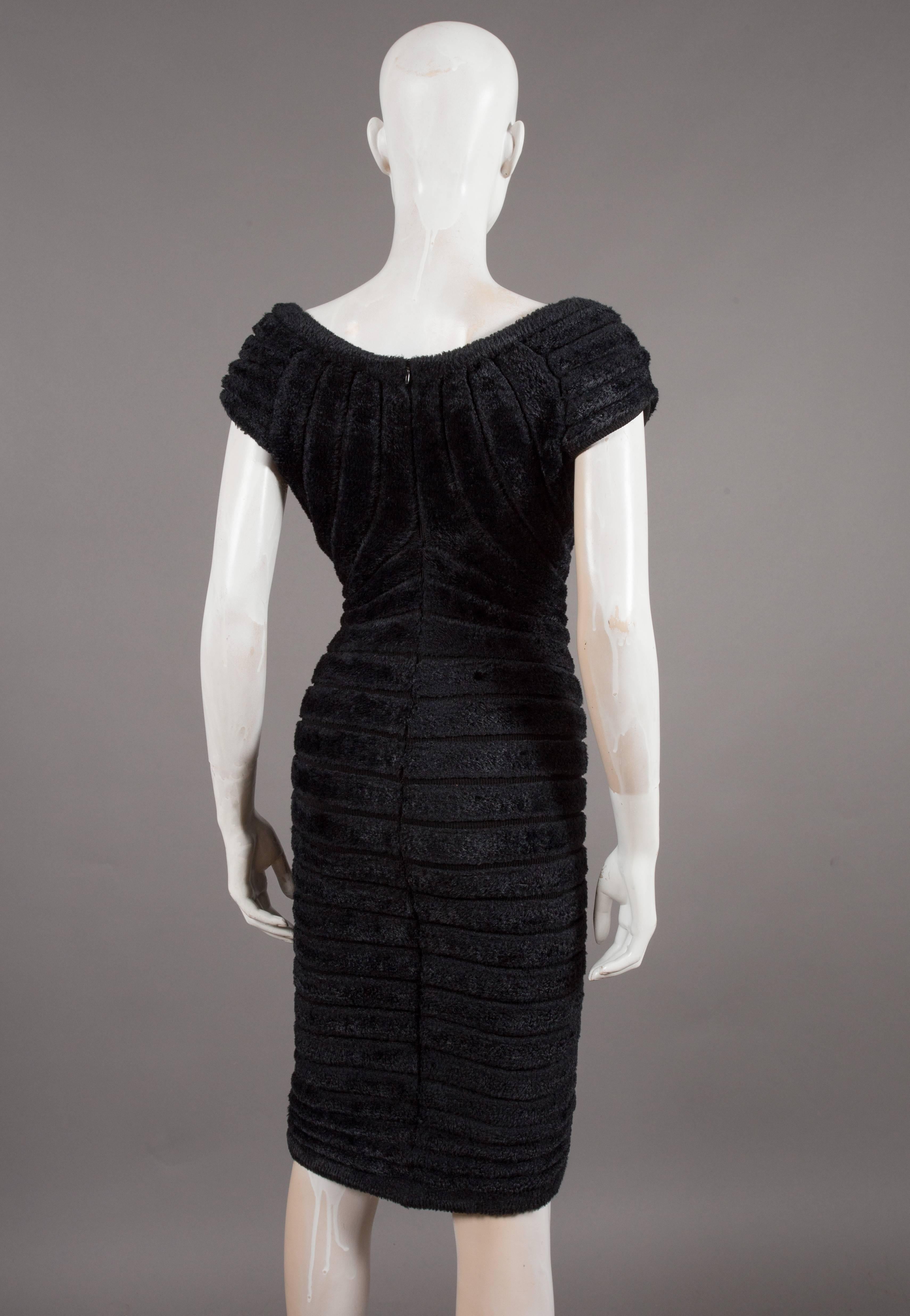 Alaïa black chenille-knitted evening gown, 'Houpette', C. 1994 1