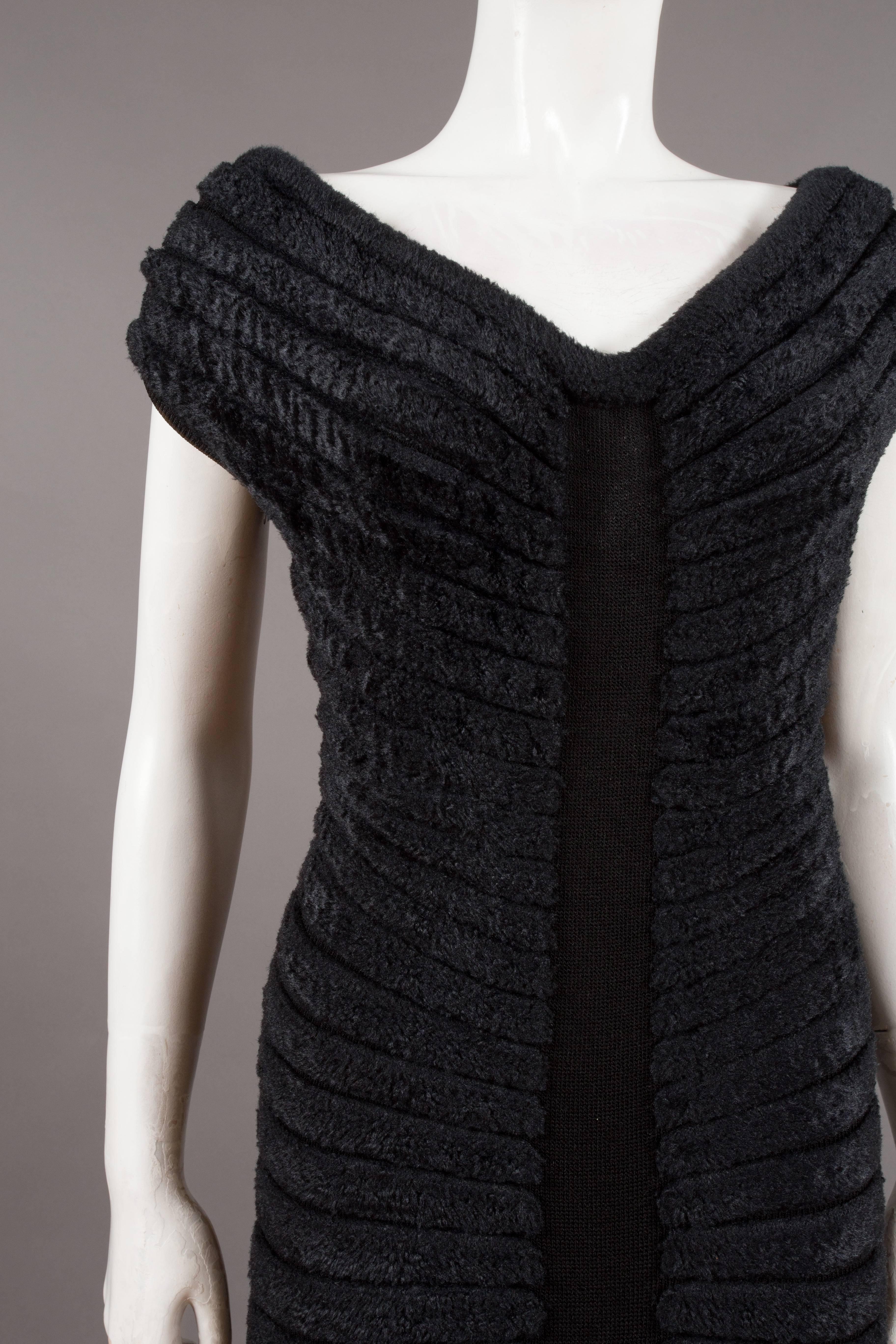 Alaïa black chenille-knitted evening gown, 'Houpette', C. 1994 3