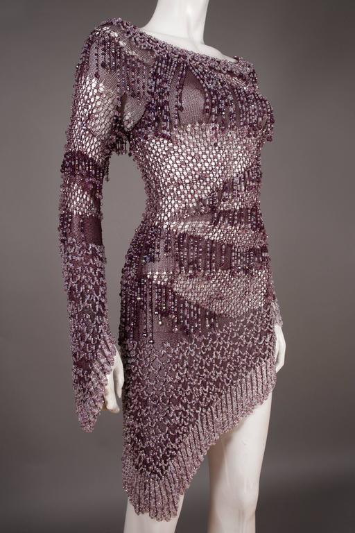 Julien Macdonald couture beaded knitted mini dress, circa 2004 For Sale ...