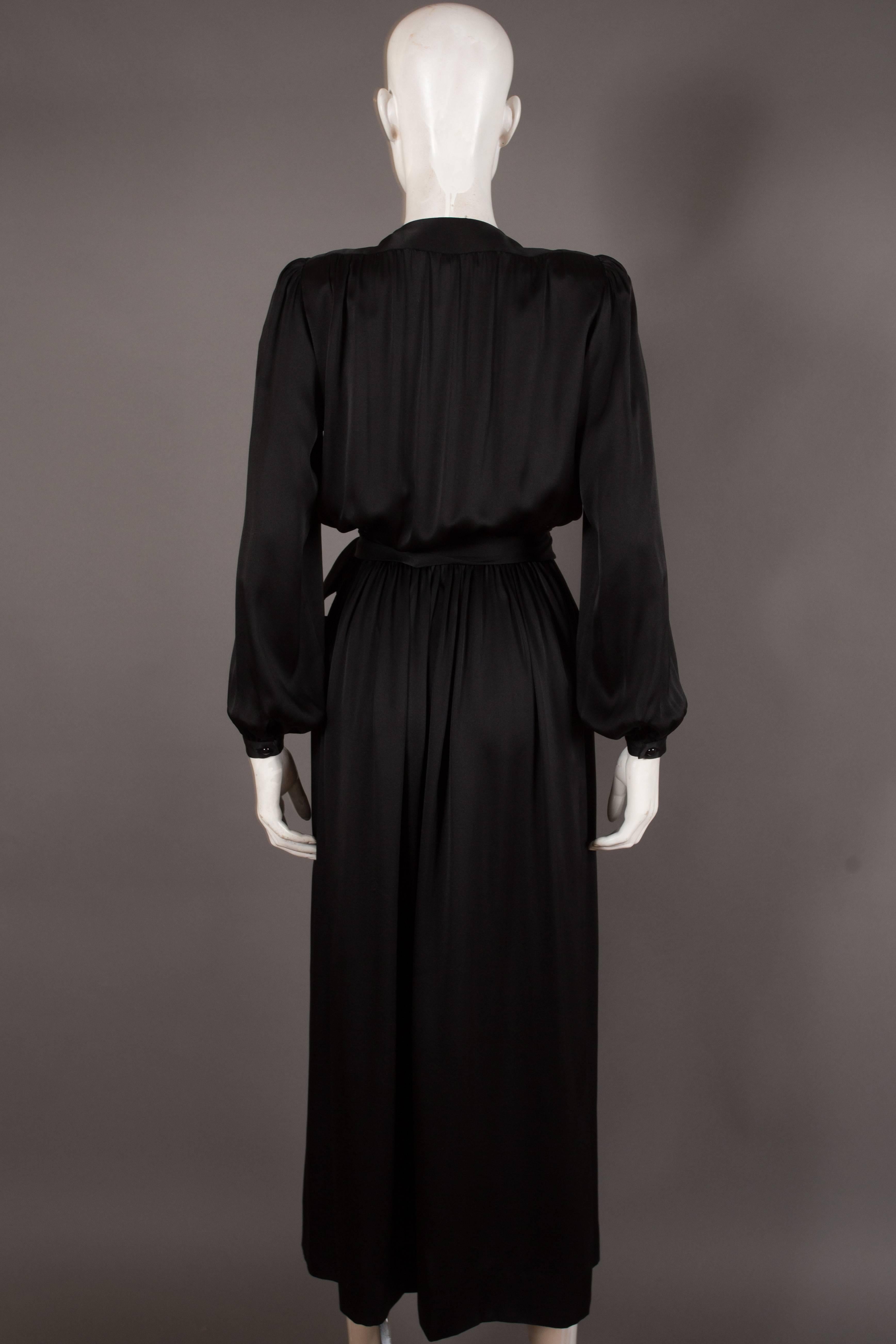 Women's Yves Saint Laurent silk evening wrap dress, circa 1985