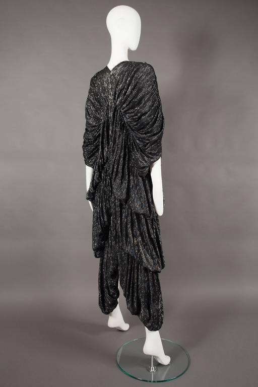 Norma Kamali tiered metallic evening dress, circa 1977 at 1stDibs