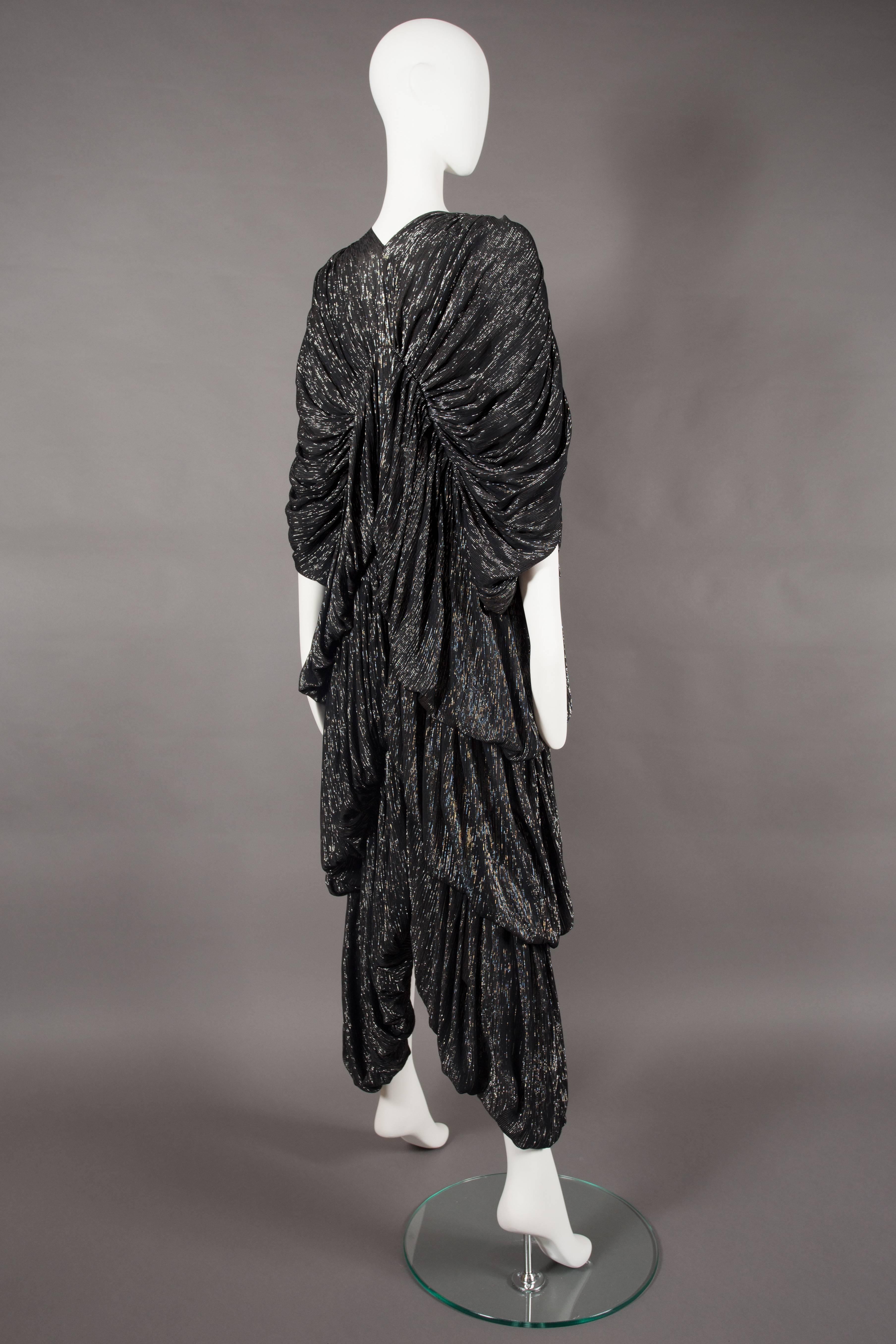 Norma Kamali tiered metallic evening dress, circa 1977 3