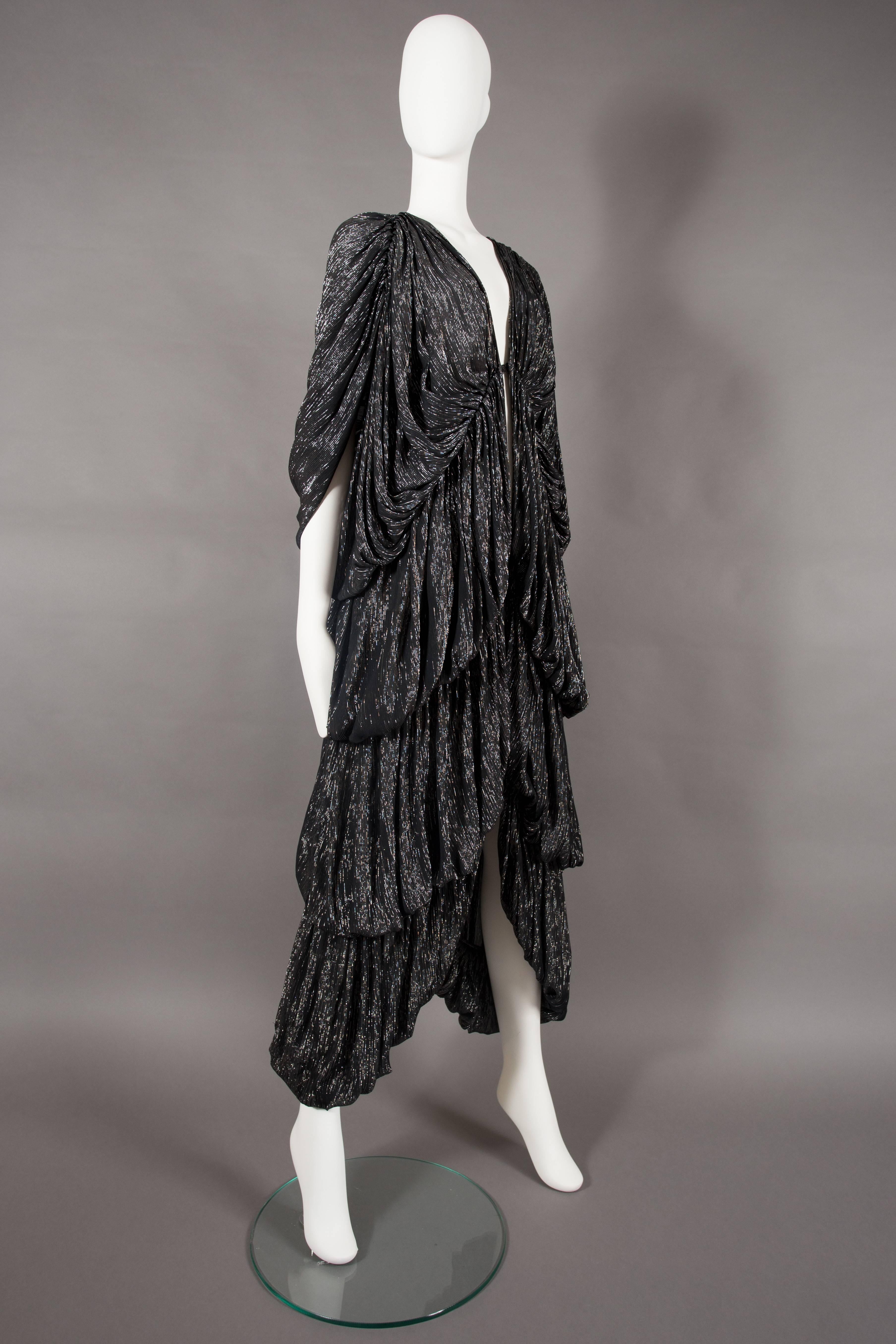 Norma Kamali tiered metallic evening dress, circa 1977 In Excellent Condition In London, GB