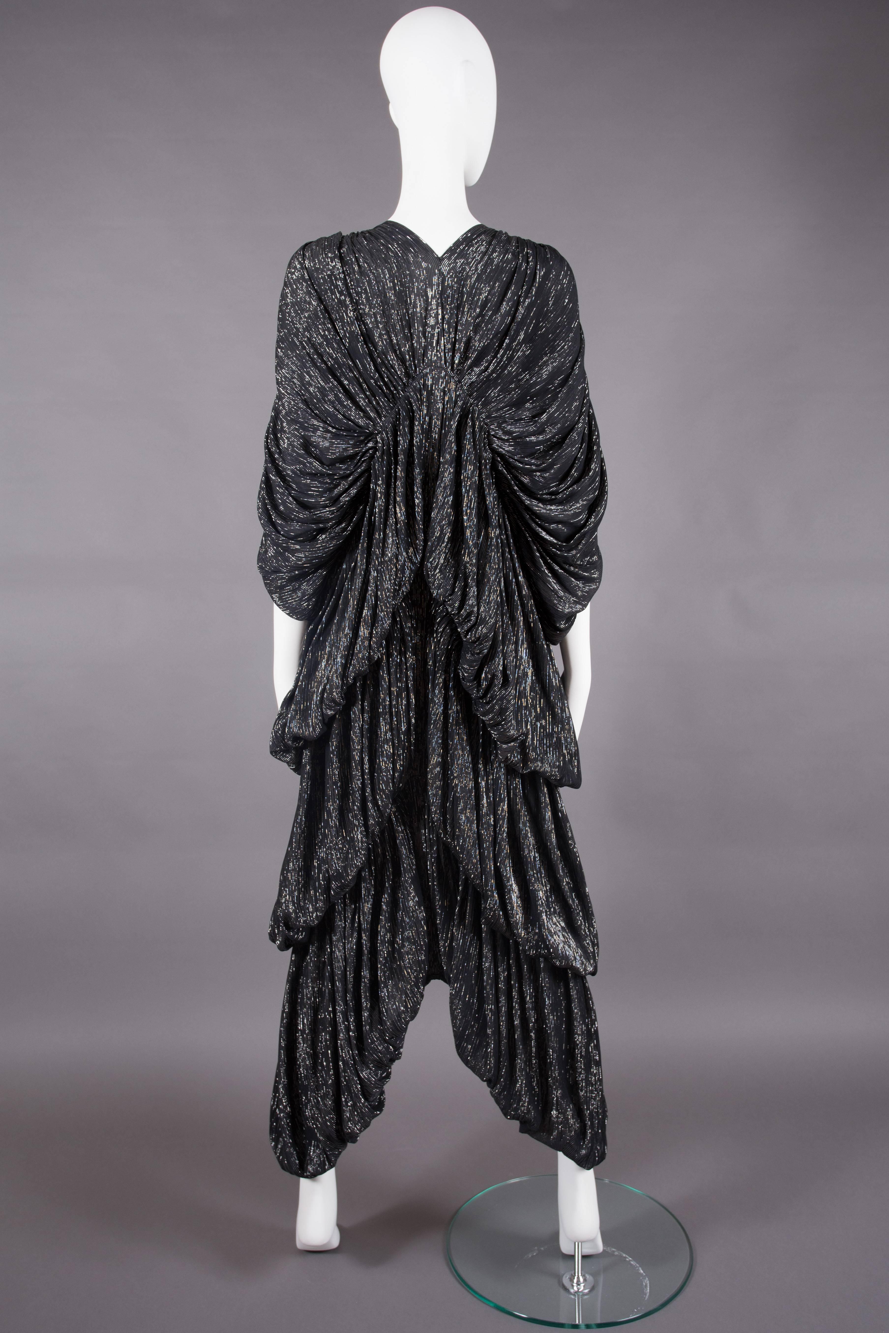 Norma Kamali tiered metallic evening dress, circa 1977 1