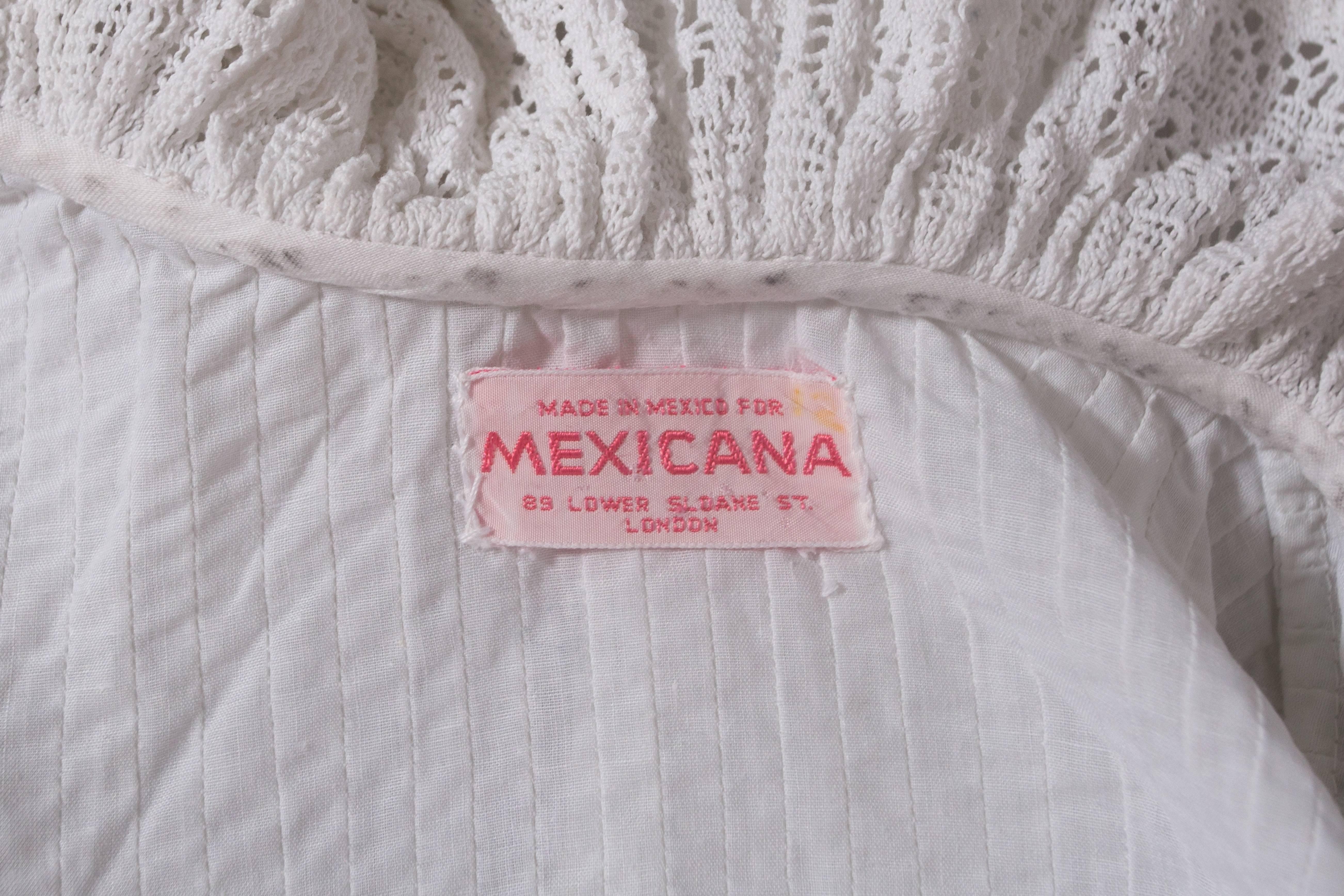 Mexicana white pintucked cotton and lace ensemble, circa 1960 3