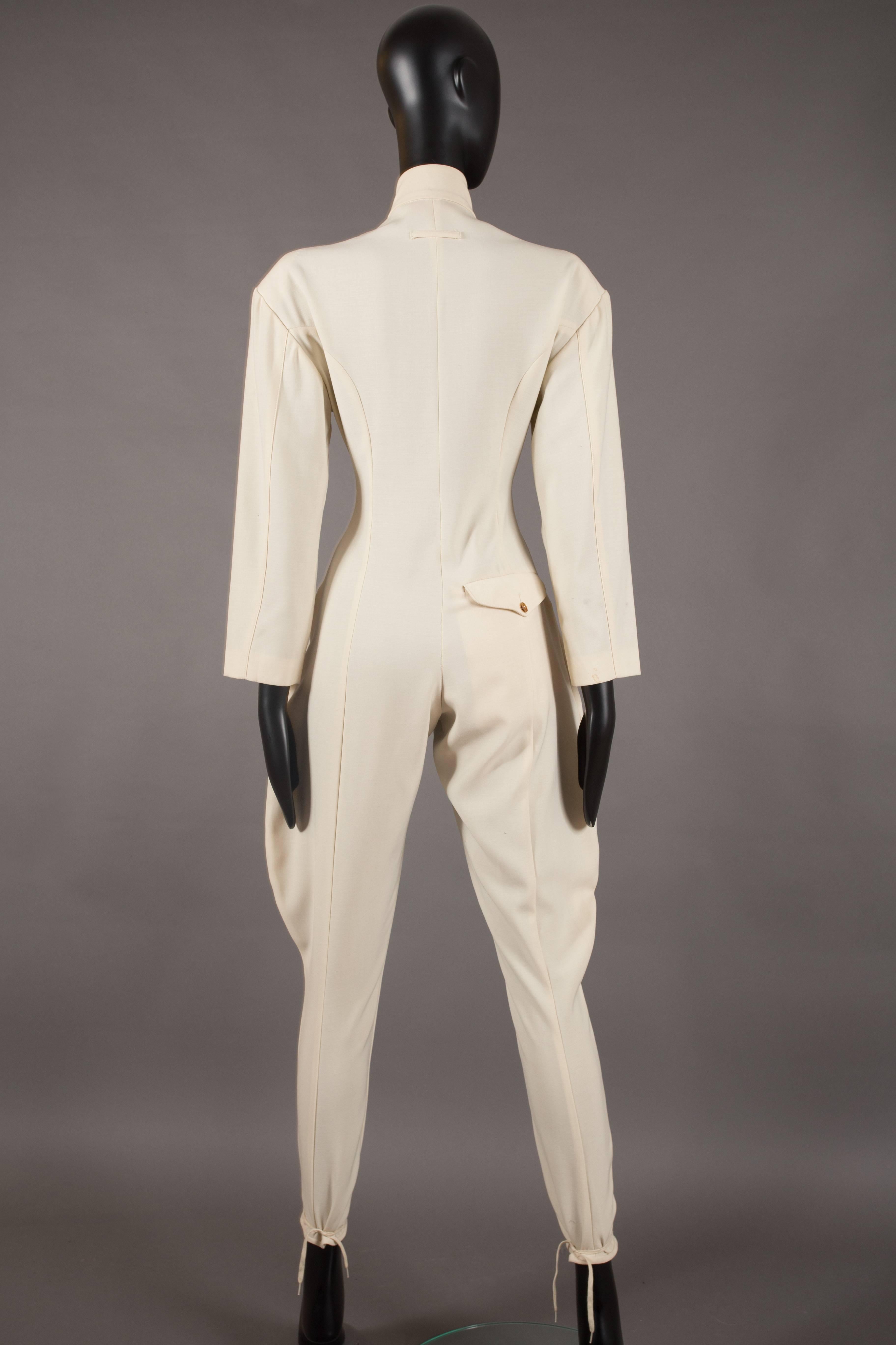 Women's Jean Paul Gaultier ivory jodhpur jumpsuit, circa 1987