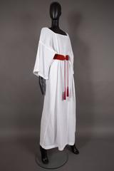 Yves Saint Laurent white cheesecloth Moroccan caftan ensemble, circa 1976