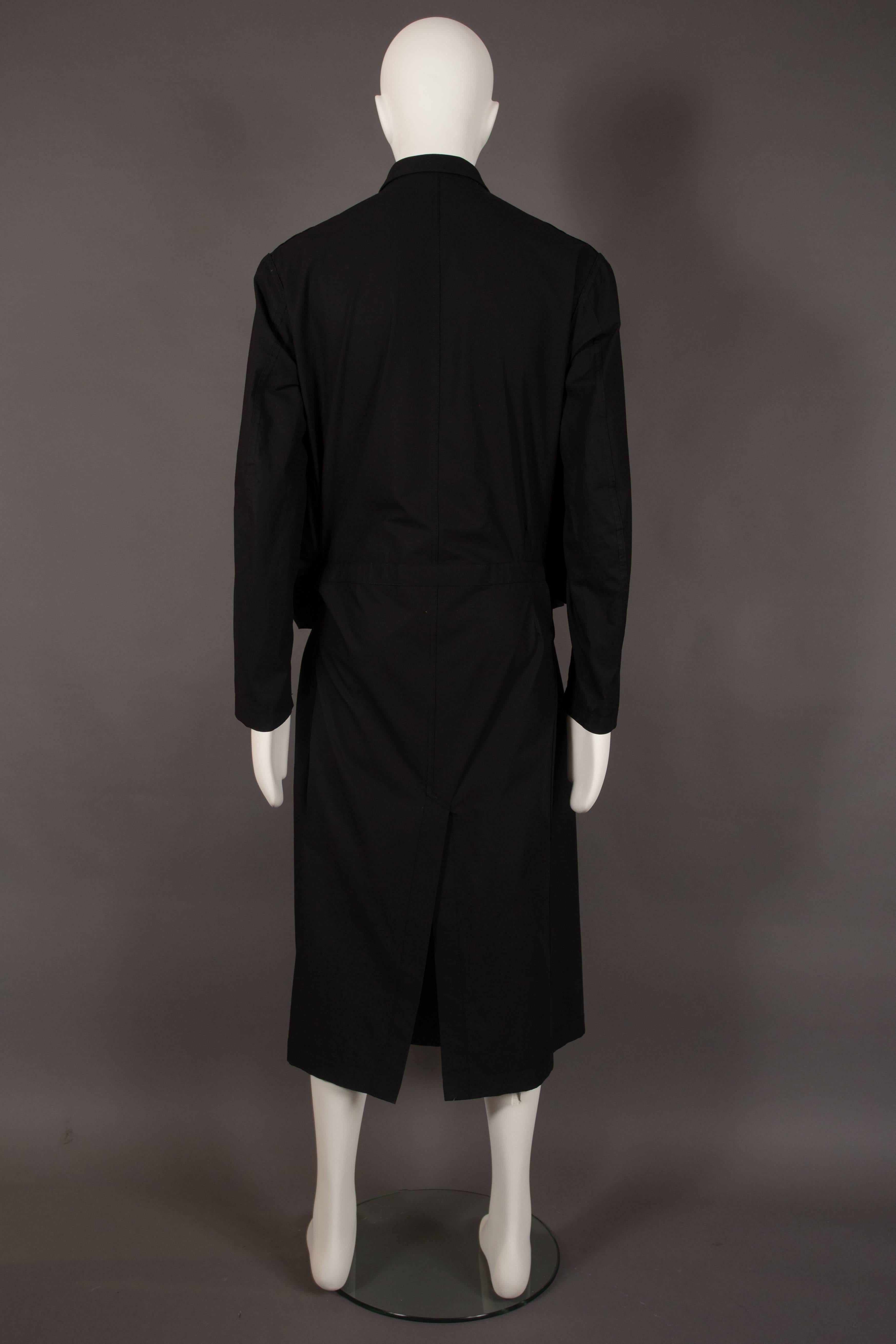Yohji Yamamoto POUR HOMME black oversized multi-pocket military coat, circa 2006 2