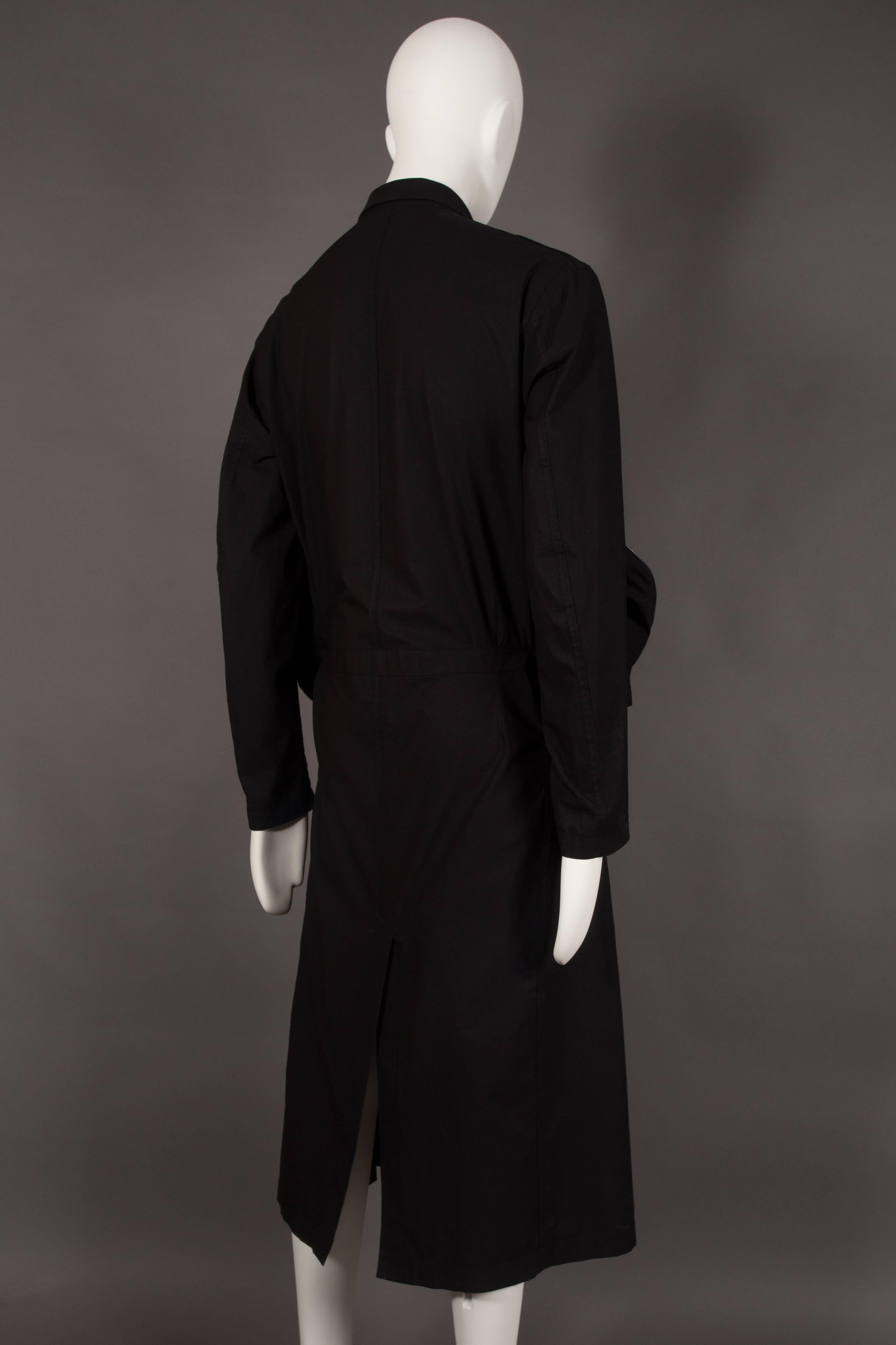 Yohji Yamamoto POUR HOMME black oversized multi-pocket military coat, circa 2006 1