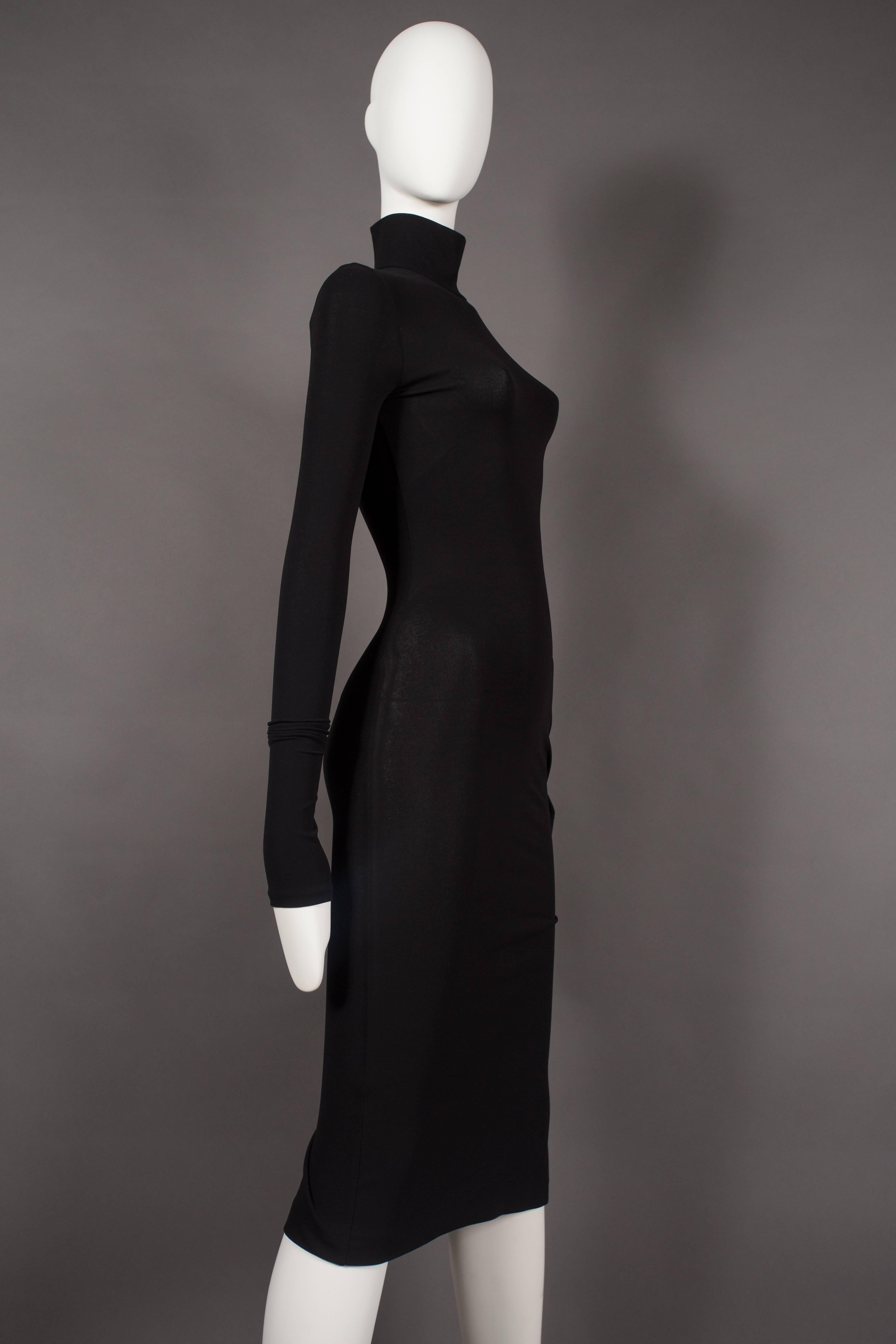 Dolce & Gabbana black bodycon evening dress with cut out, circa 2001 1