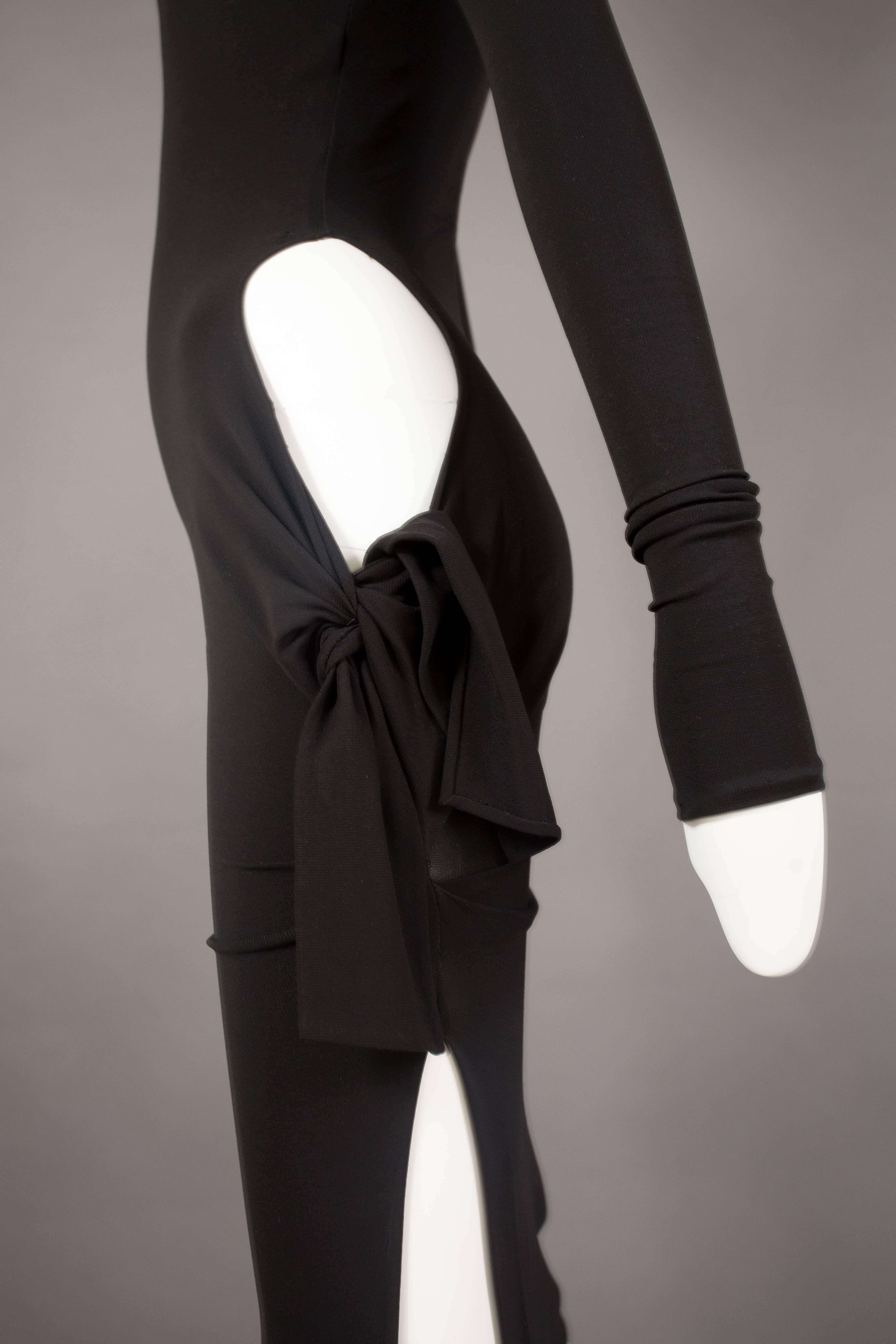 Dolce & Gabbana black bodycon evening dress with cut out, circa 2001 2